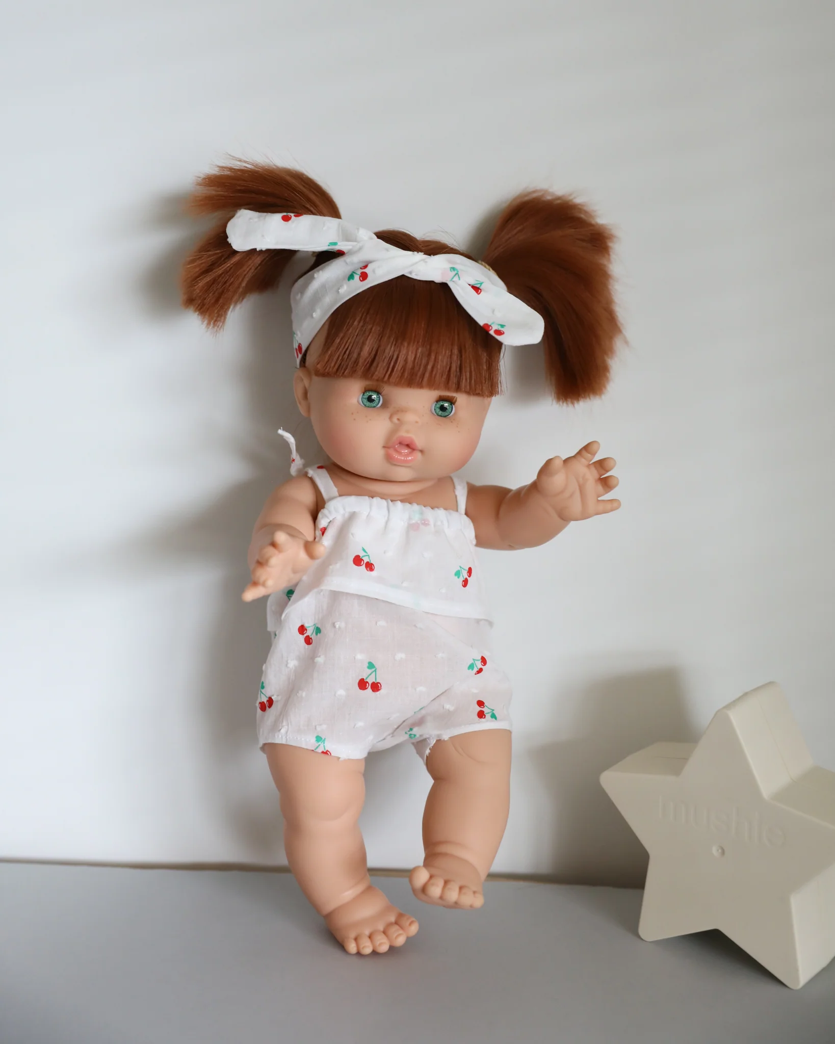 Minikane Doll Clothes | Cherry Romper with Headband - Image 2