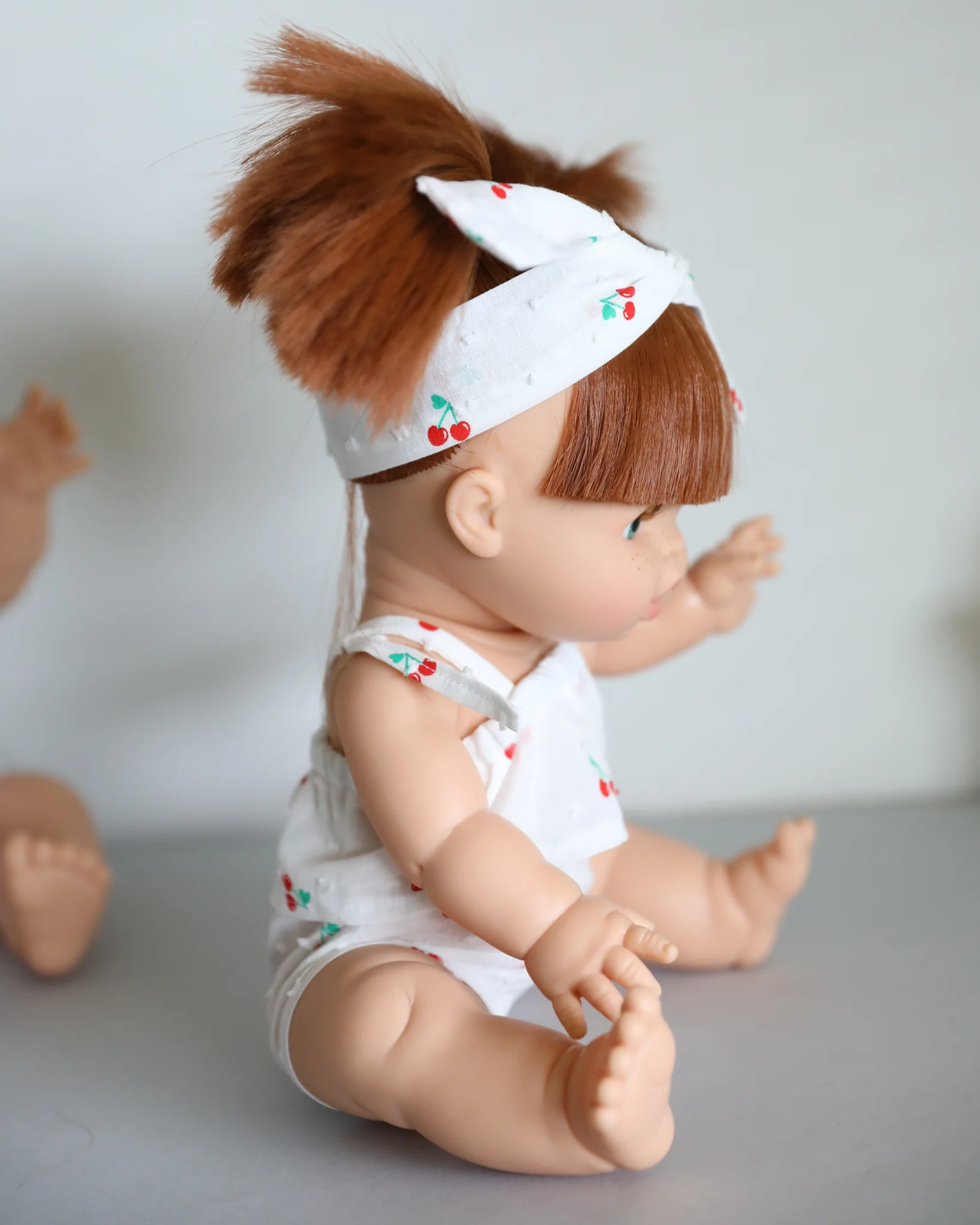 Minikane Doll Clothes | Cherry Romper with Headband - Image 3