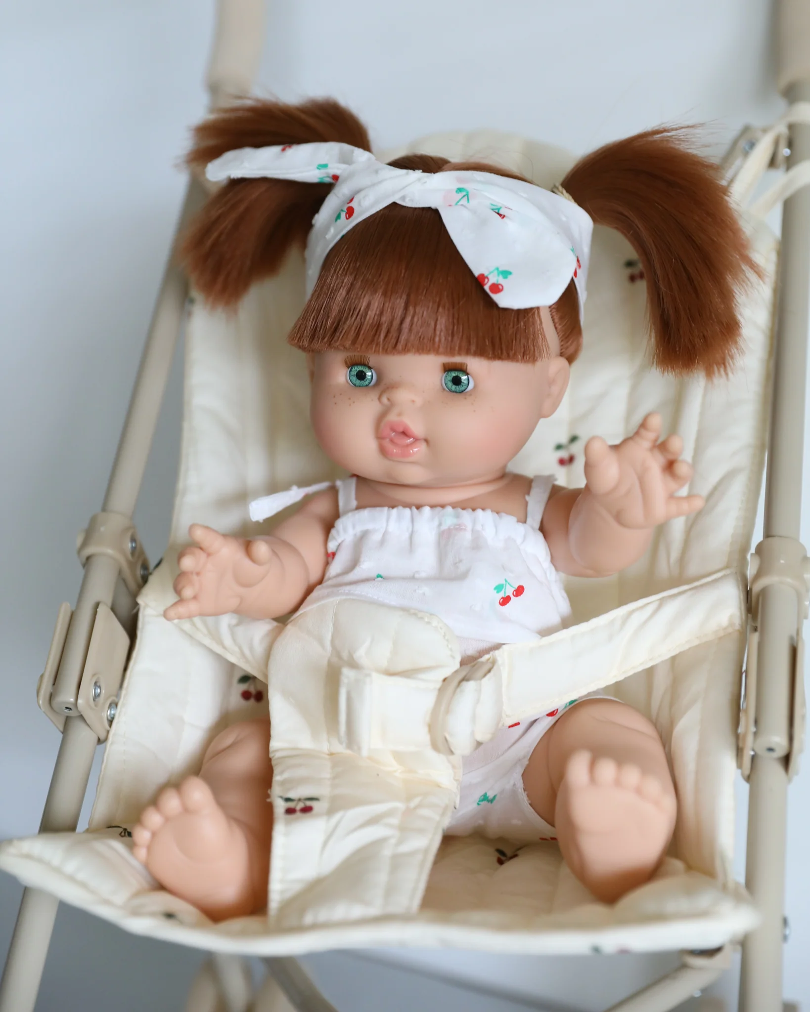 Minikane Doll Clothes | Cherry Romper with Headband - Image 5