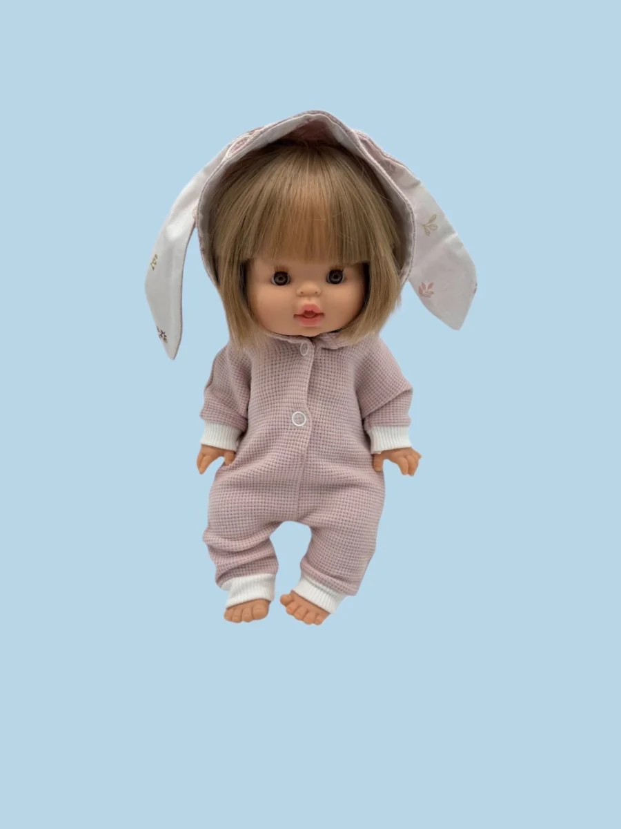 Minikane Doll Clothes | Doll Bodysuit - Pink Bunny (11" & 13" dolls) - Image 3