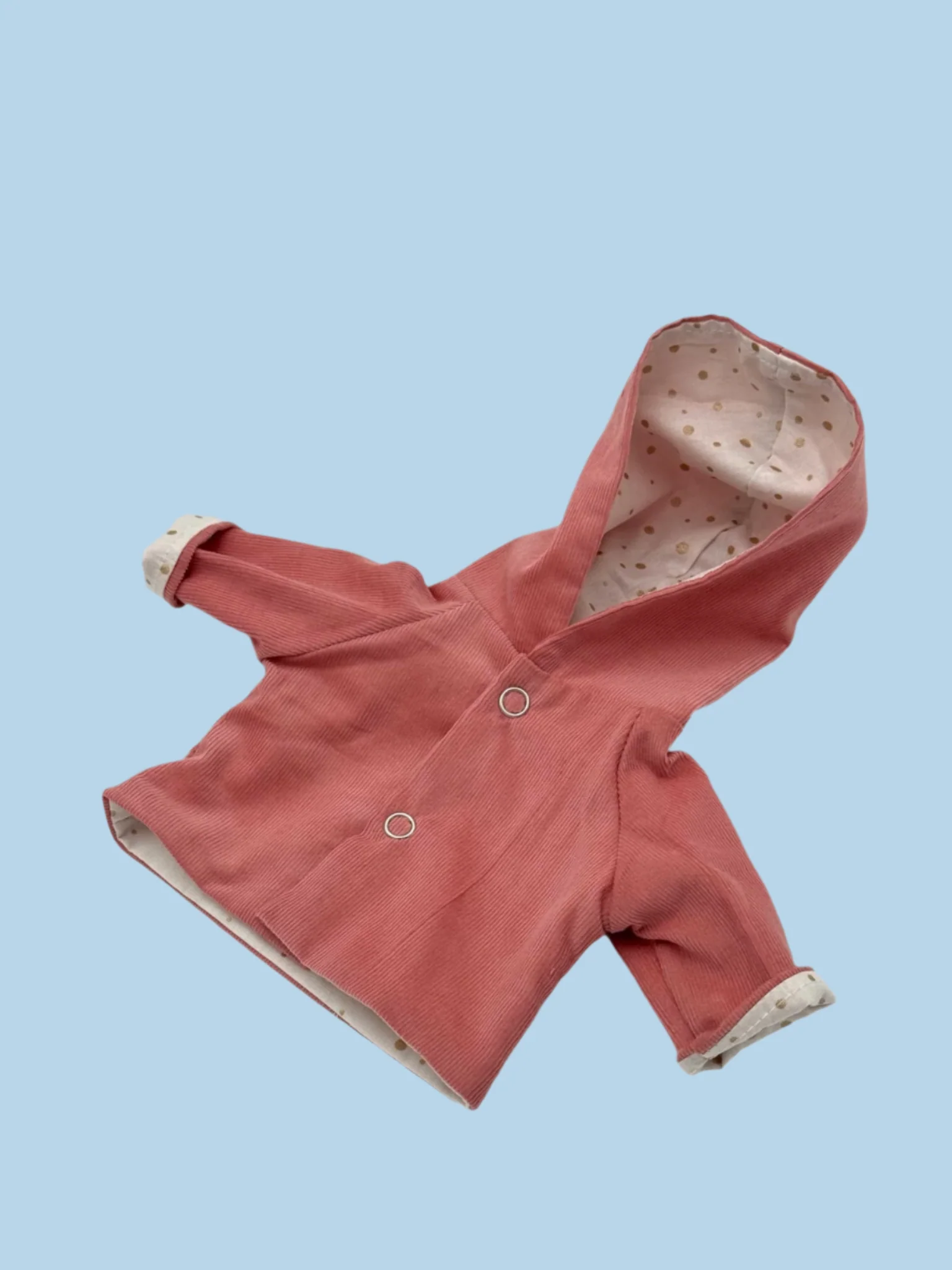 Minikane Doll Clothes | Corduroy Coat - Pink - Image 2