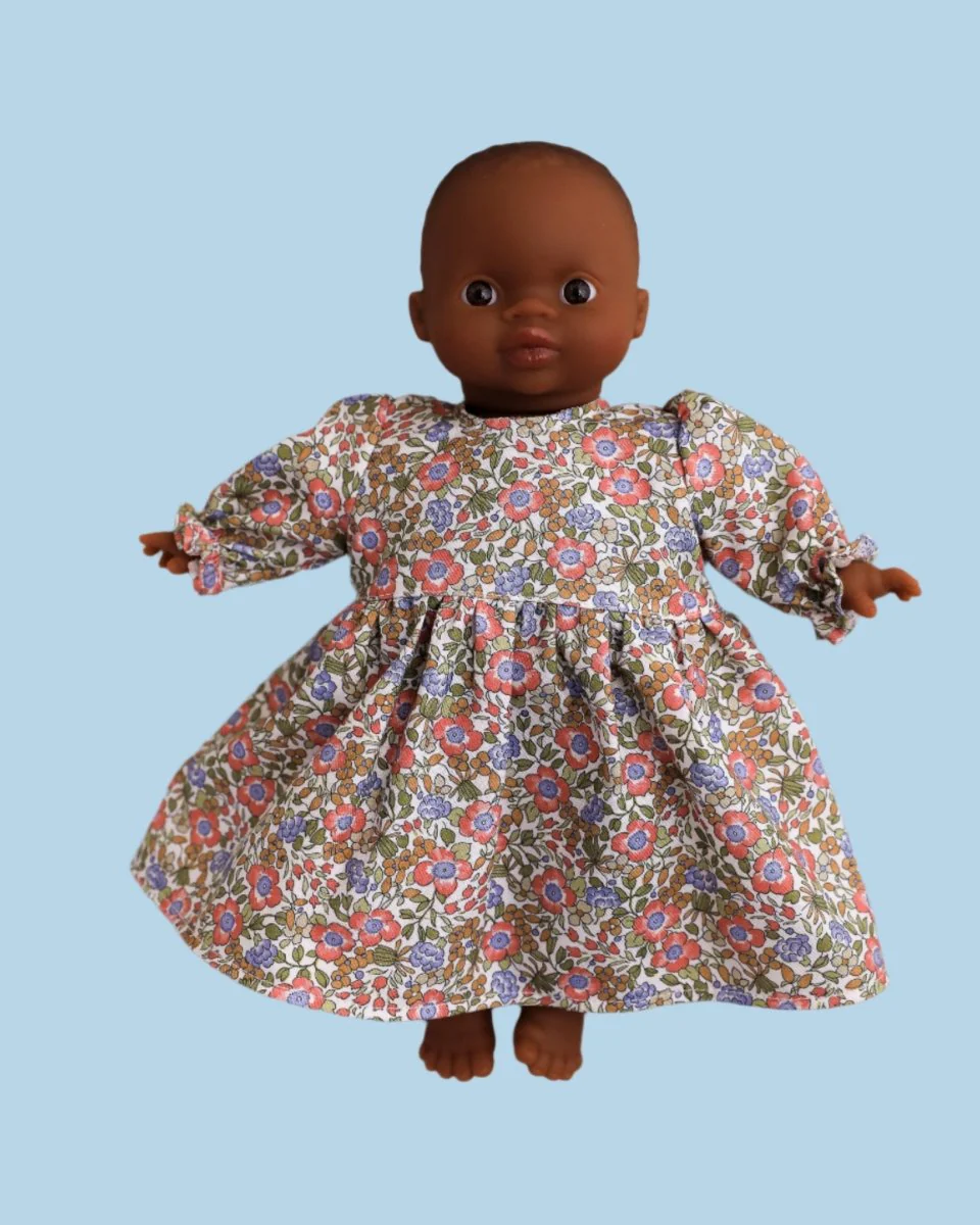 Minikane Doll Clothes | Doll Dress - Spring Flowers (11" & 13" dolls) - Image 2