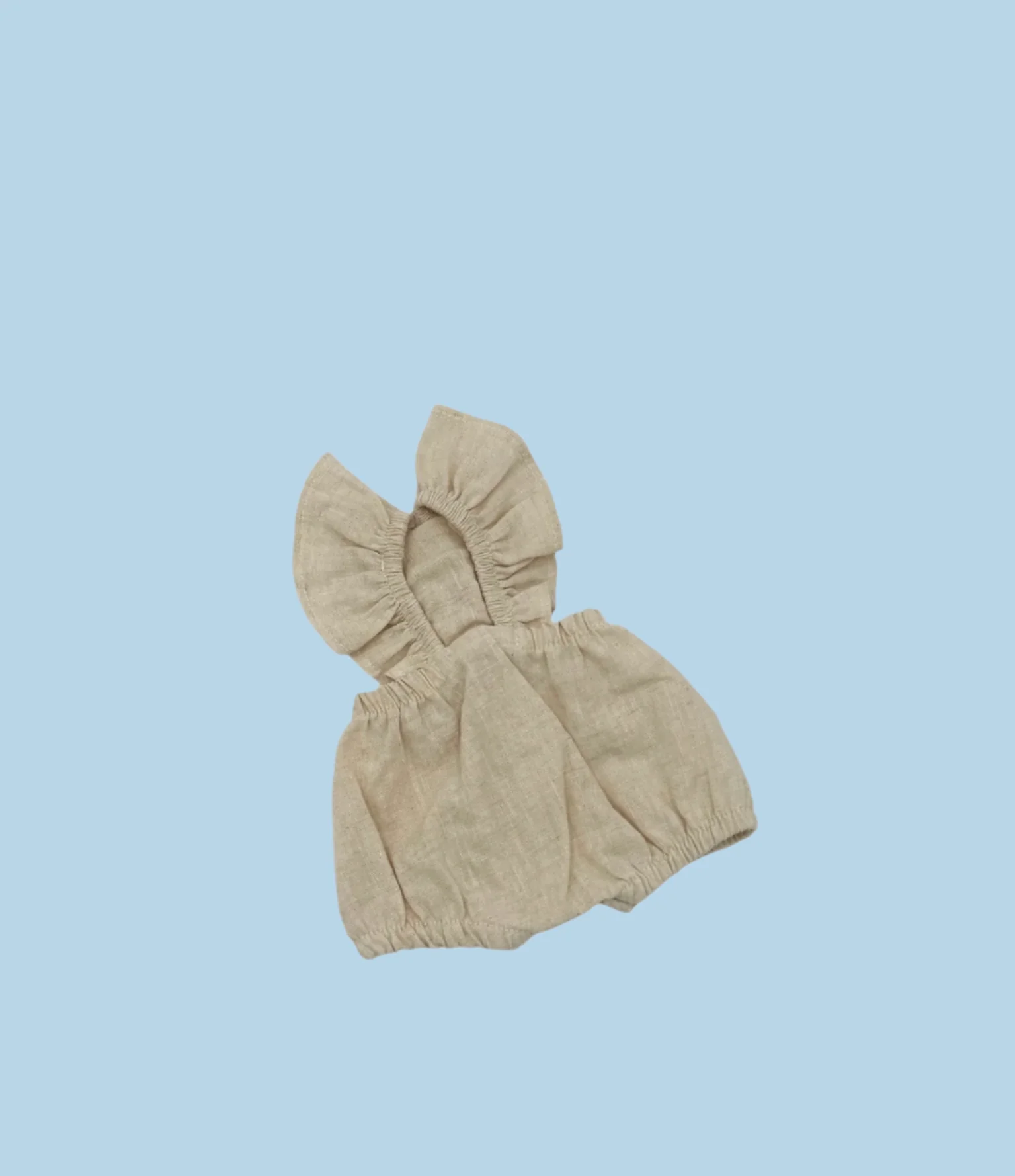 Minikane Doll Clothes | Doll Linen Romper w/ Frill - White - Image 2