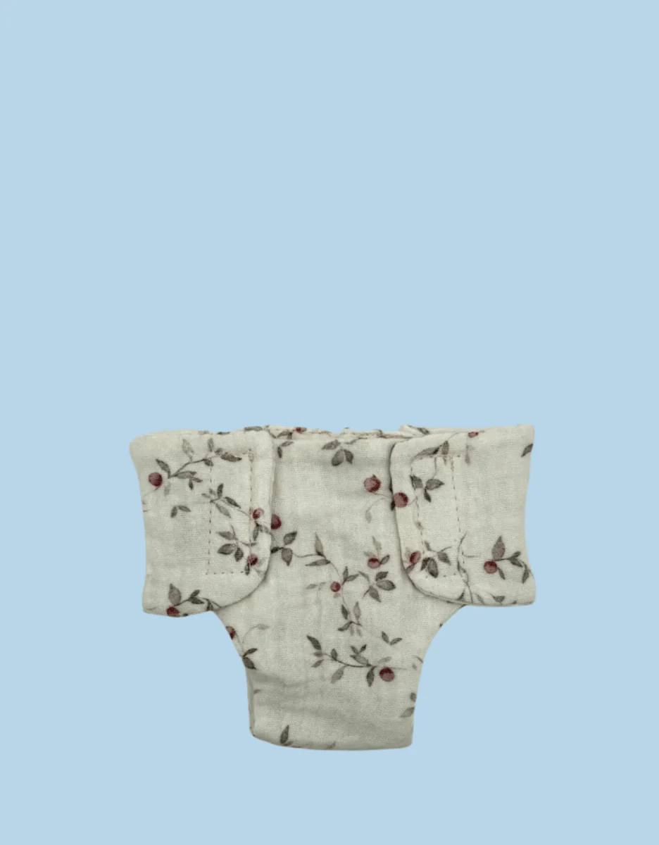 Minikane Doll Clothes | Doll Muslin Diaper - Apples (11" & 13" dolls) - Image 2