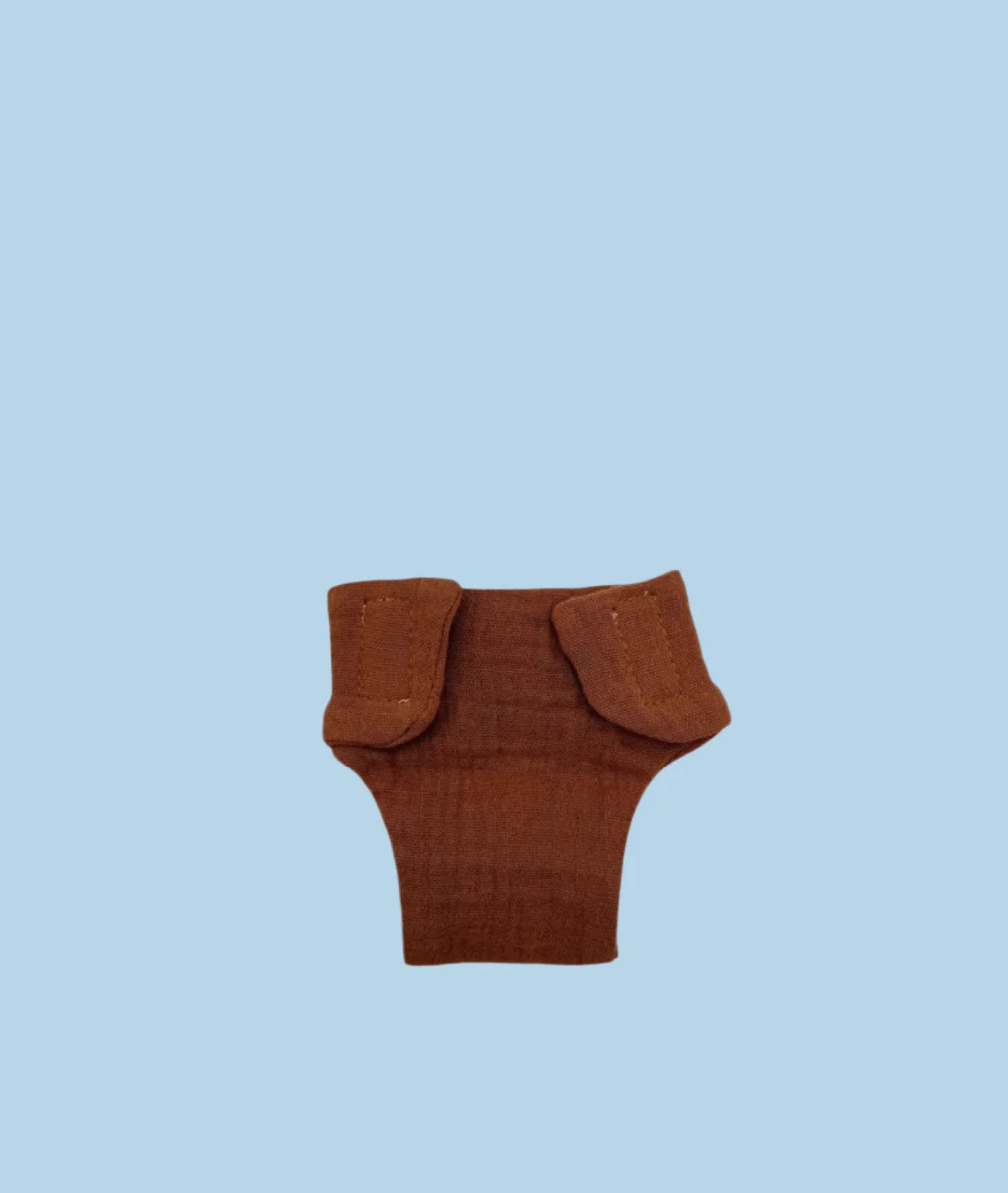 Minikane Doll Clothes | Doll Muslin Diaper - Cinnamon (11" & 13" dolls) - Image 2