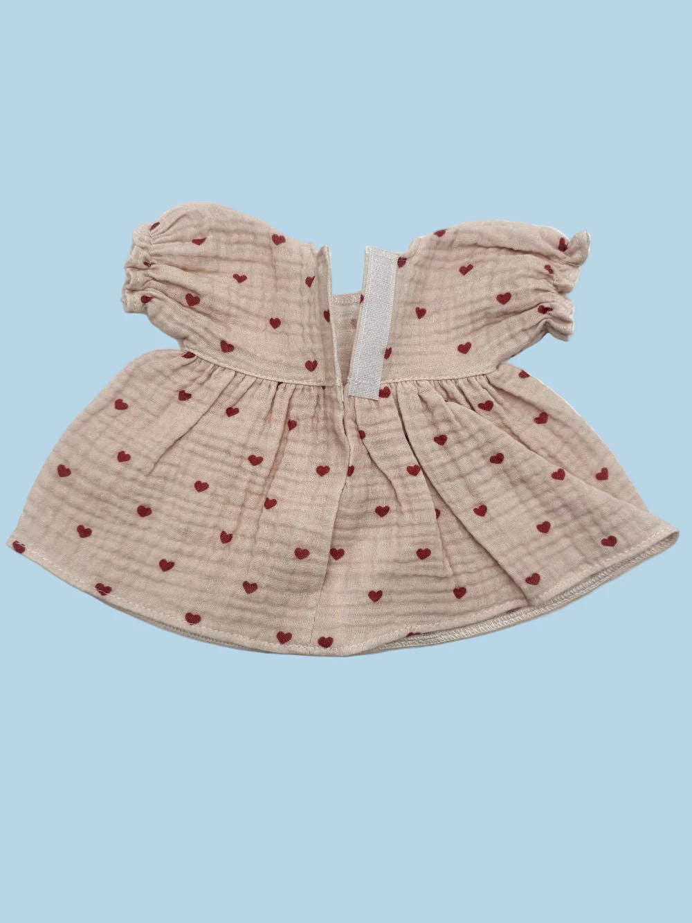 Minikane Doll Clothes | Doll Muslin Dress - Dreamy Mauve Hearts (11" & 13" dolls) - Image 4