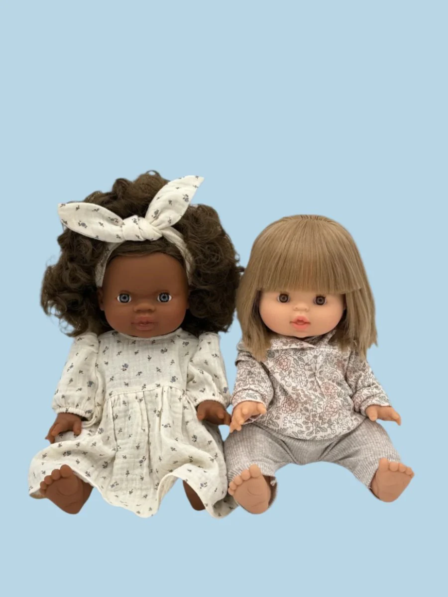Minikane Doll Clothes | Doll Muslin Dress w/ Headband - Bluebell Meadow (11" & 13" dolls) - Image 6