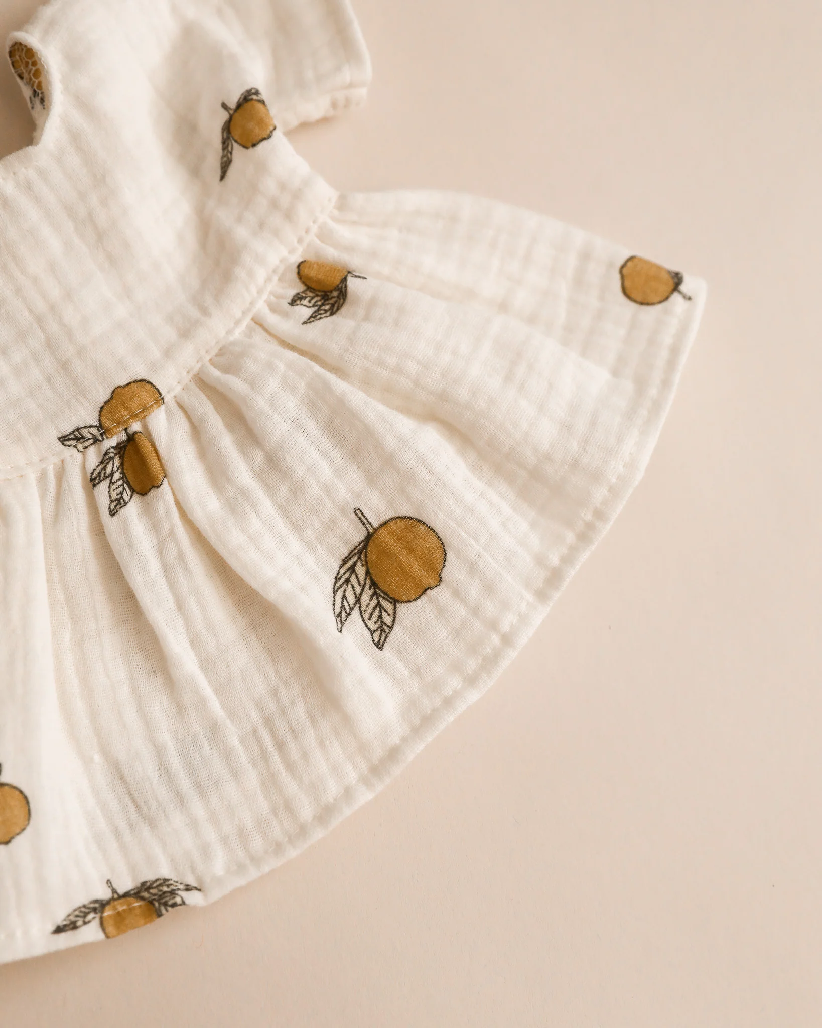 Minikane Doll Clothes | Doll Muslin Dress - Lemon - Image 5