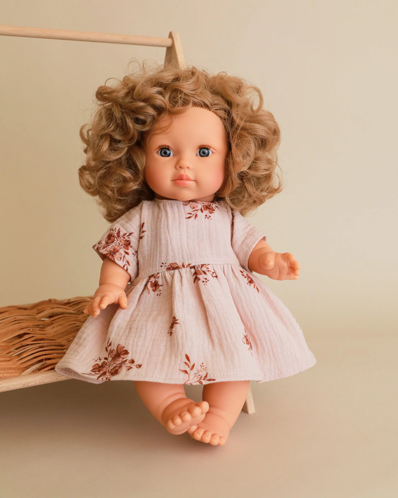 Minikane Doll Clothes | Doll Muslin Dress - Retro Flowers - Image 6