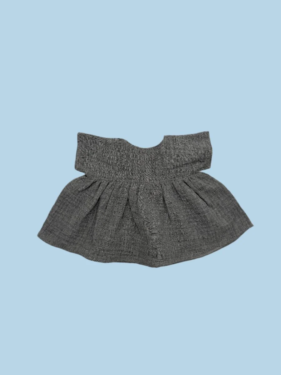 Minikane Doll Clothes | Doll Muslin Dress - Slate Gray (11" & 13" dolls) - Image 2