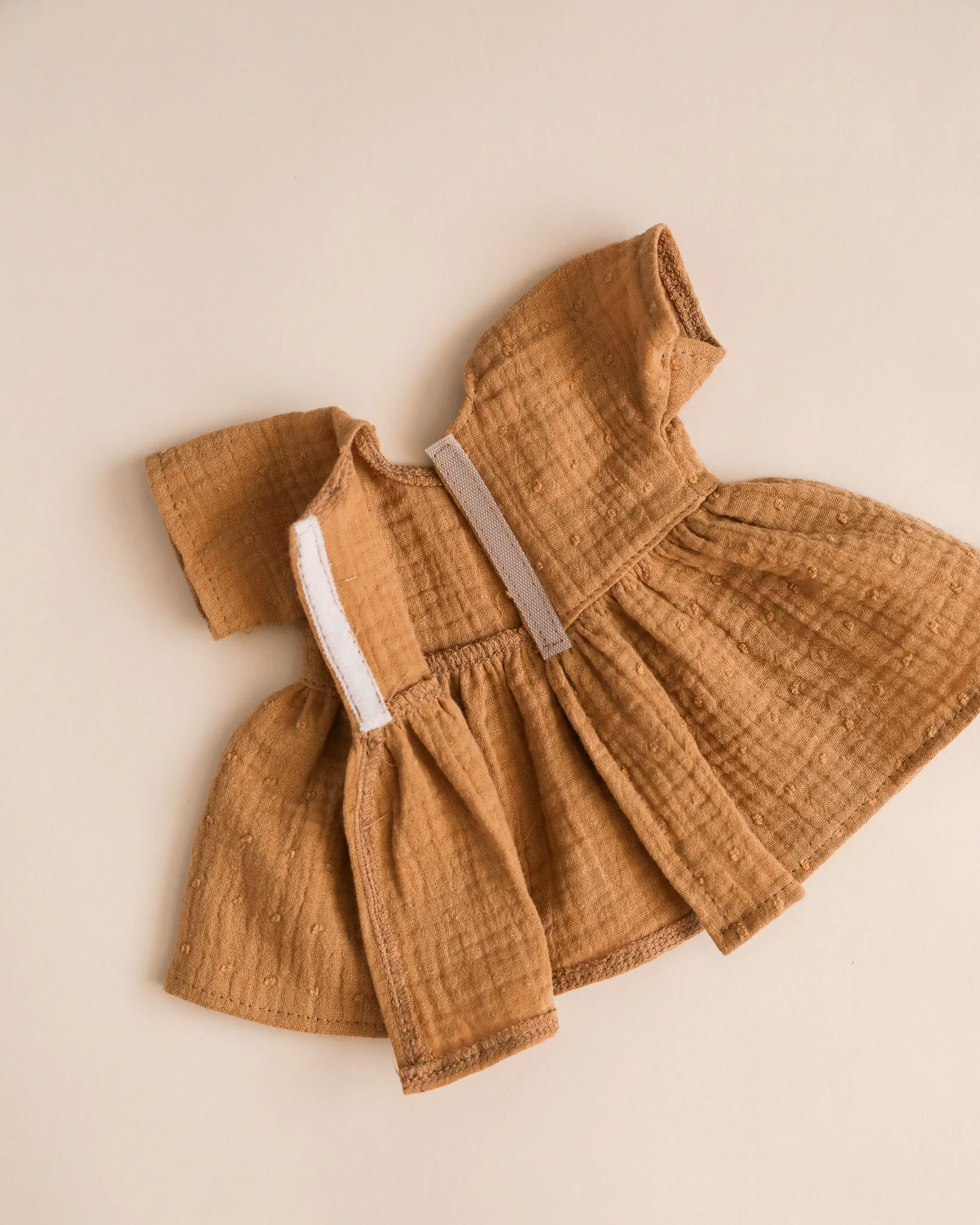 Minikane Doll Clothes | Doll Muslin Dress - Toffee - Image 3