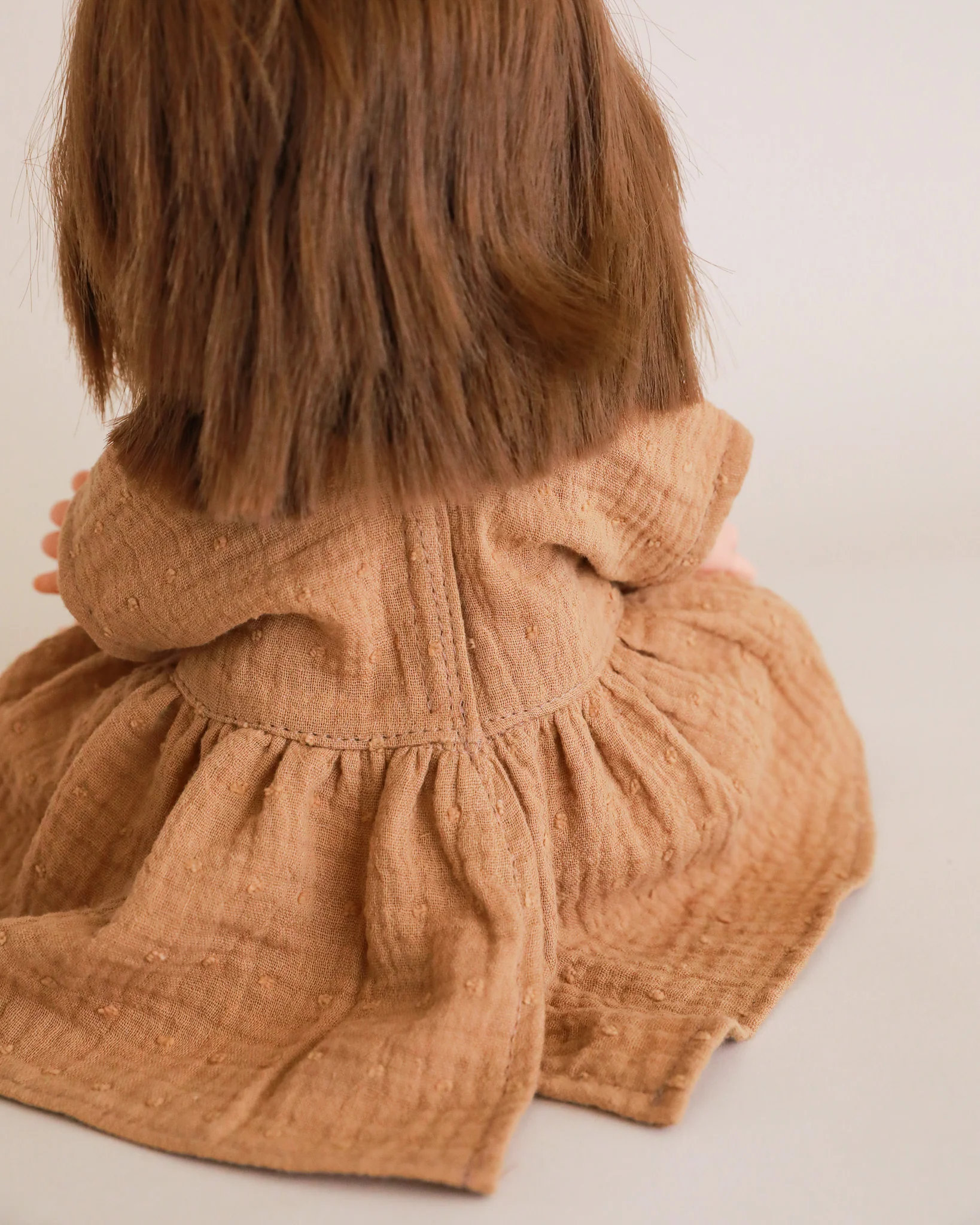 Minikane Doll Clothes | Doll Muslin Dress - Toffee - Image 5