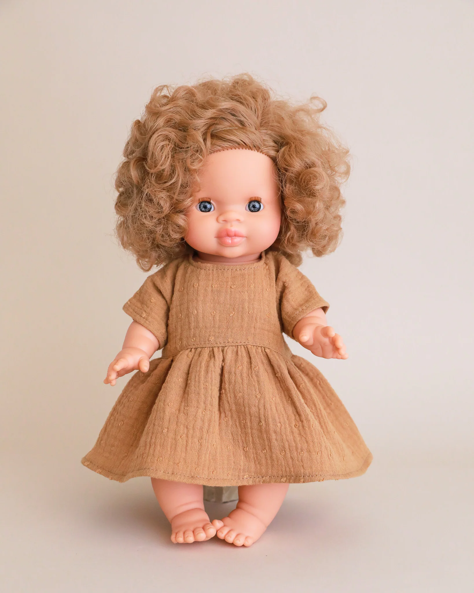 Minikane Doll Clothes | Doll Muslin Dress - Toffee - Image 6