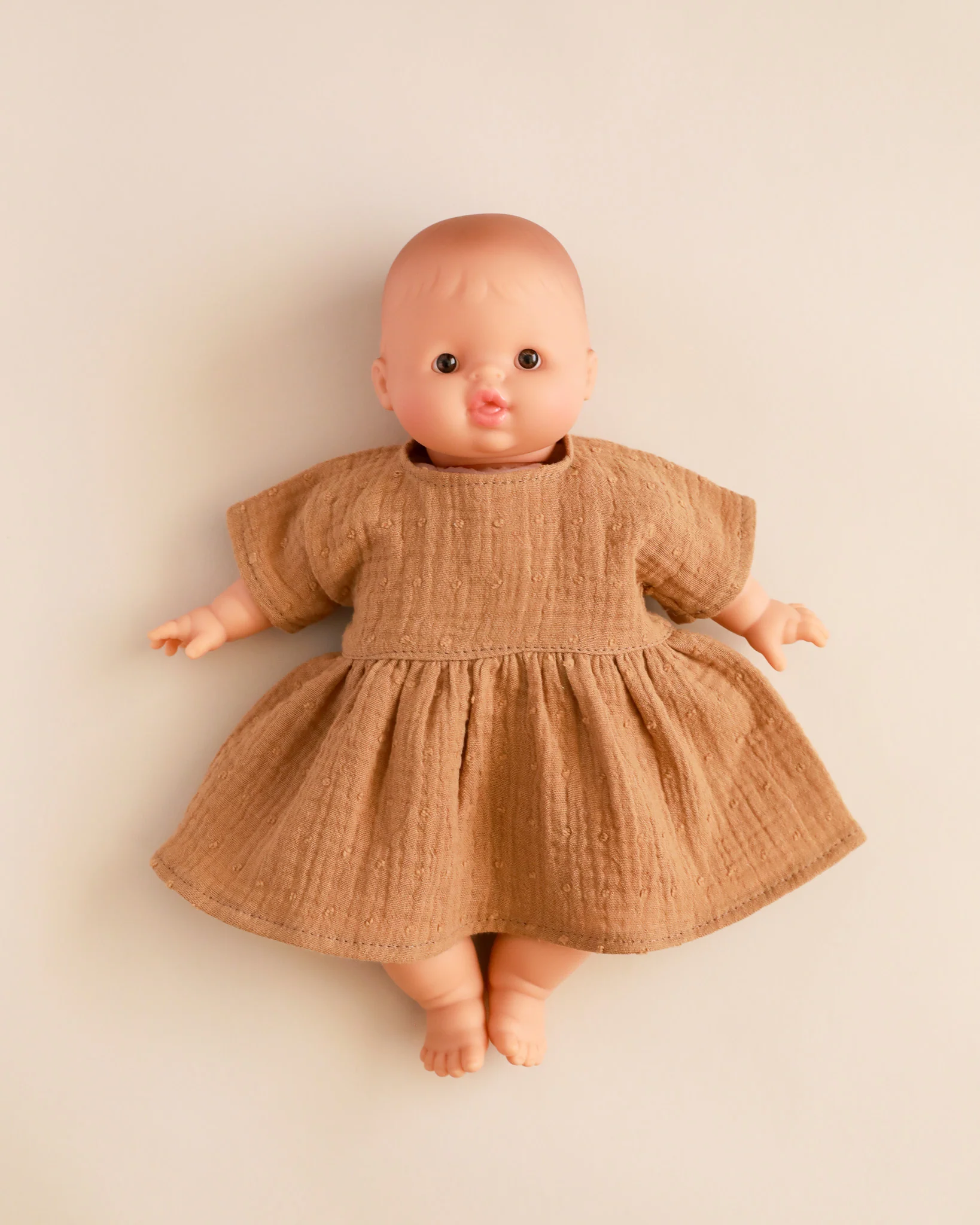 Minikane Doll Clothes | Doll Muslin Dress - Toffee - Image 7