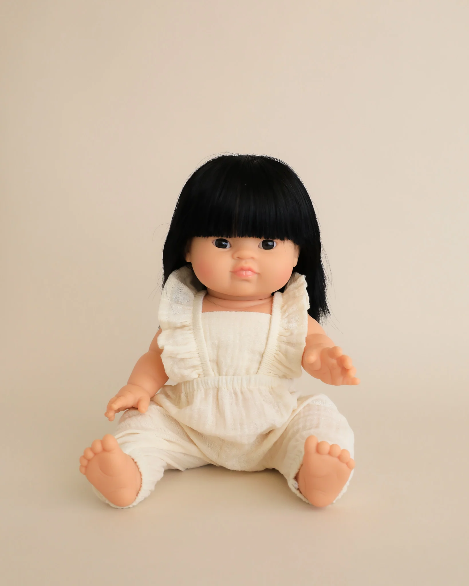 Minikane Doll Clothes | Doll Muslin Jumpsuit - White - Image 3