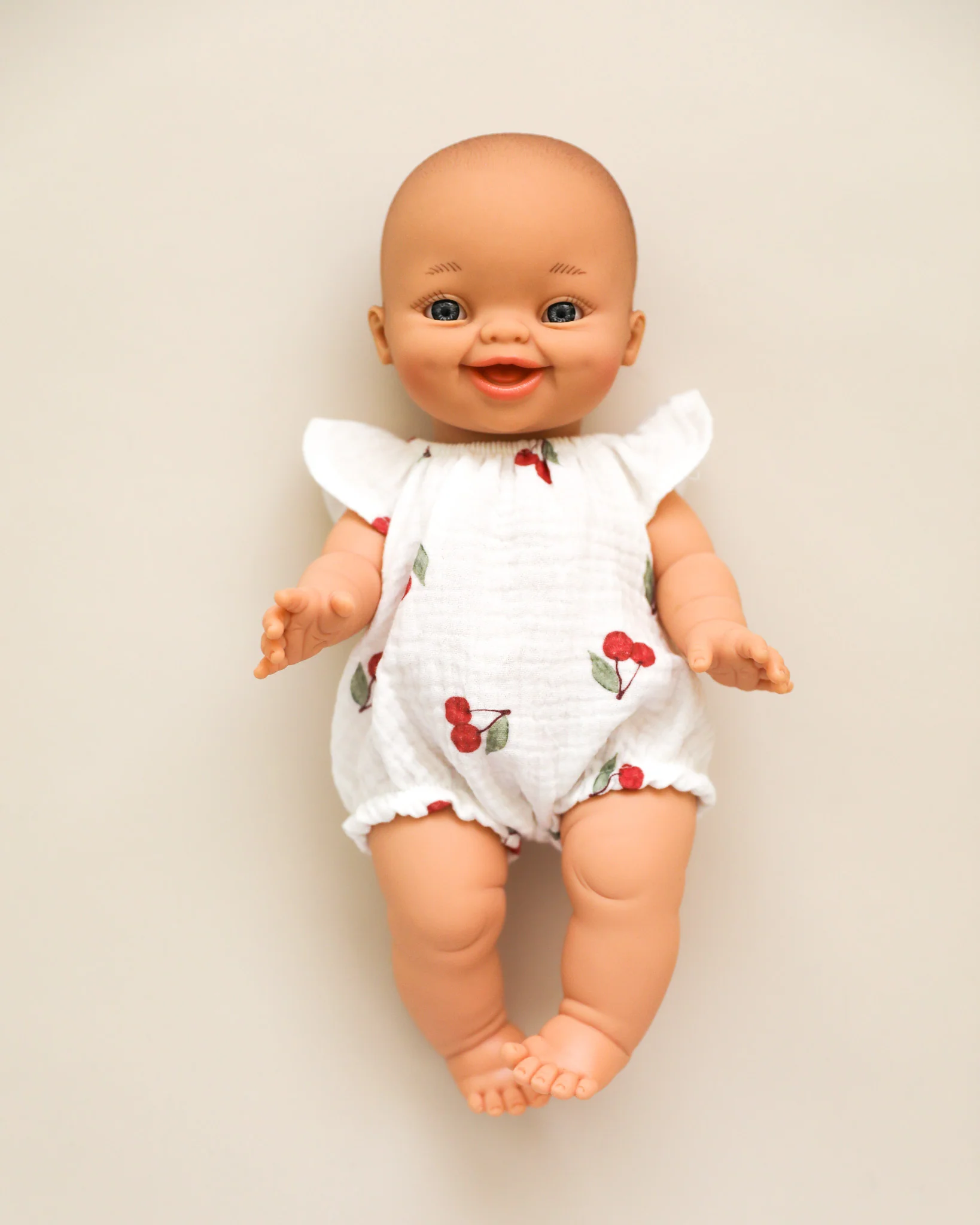 Minikane Doll Clothes | Doll Muslin Romper - Cherries - Image 2
