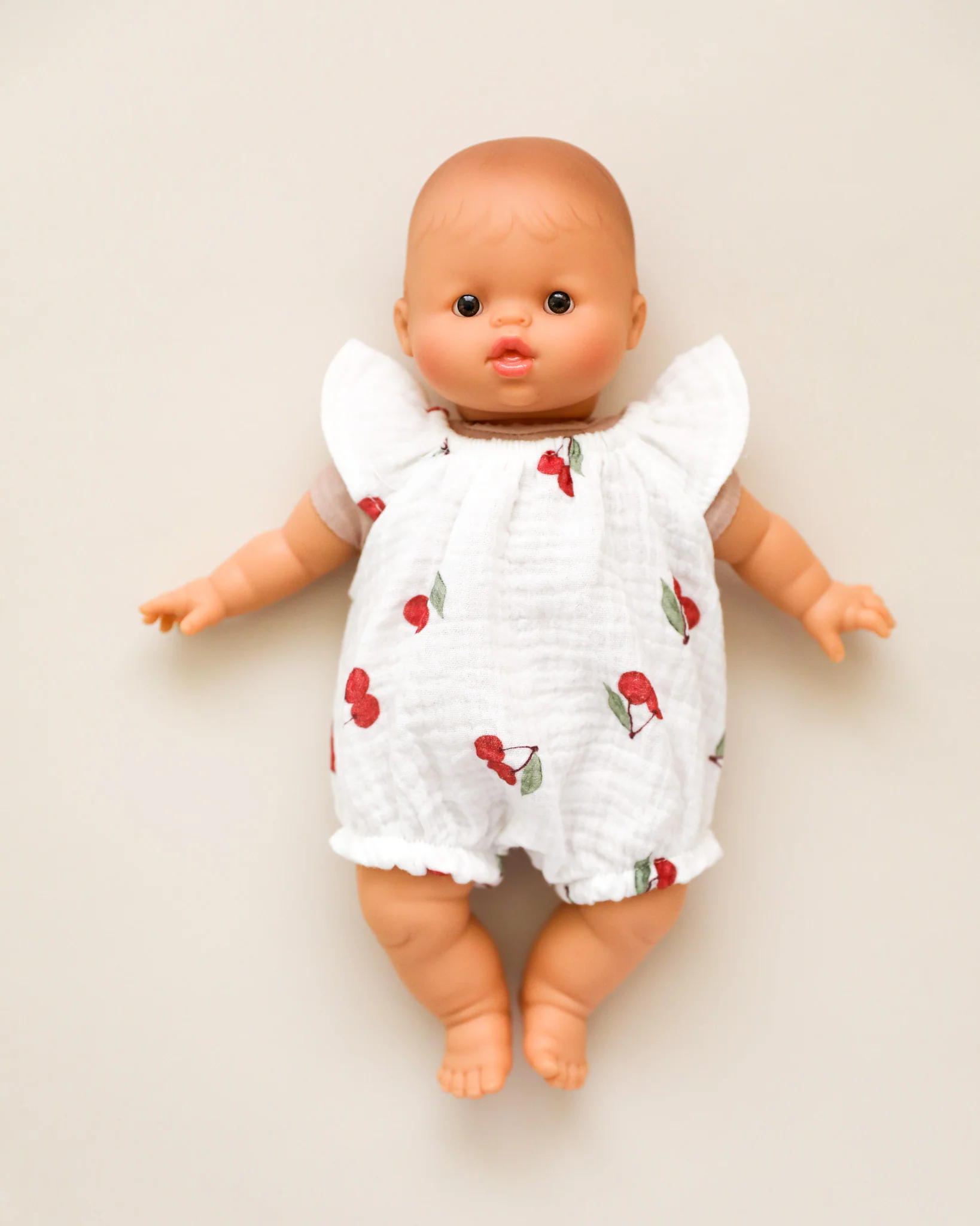 Minikane Doll Clothes | Doll Muslin Romper - Cherries - Image 3