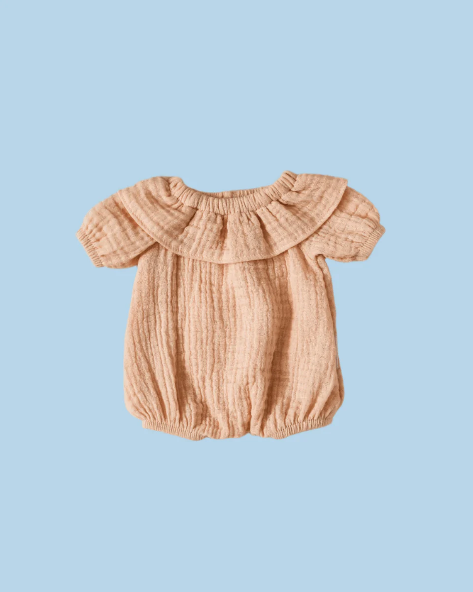 Minikane Doll Clothes | Doll Muslin Romper - Cream (11" & 13" dolls) - Image 3