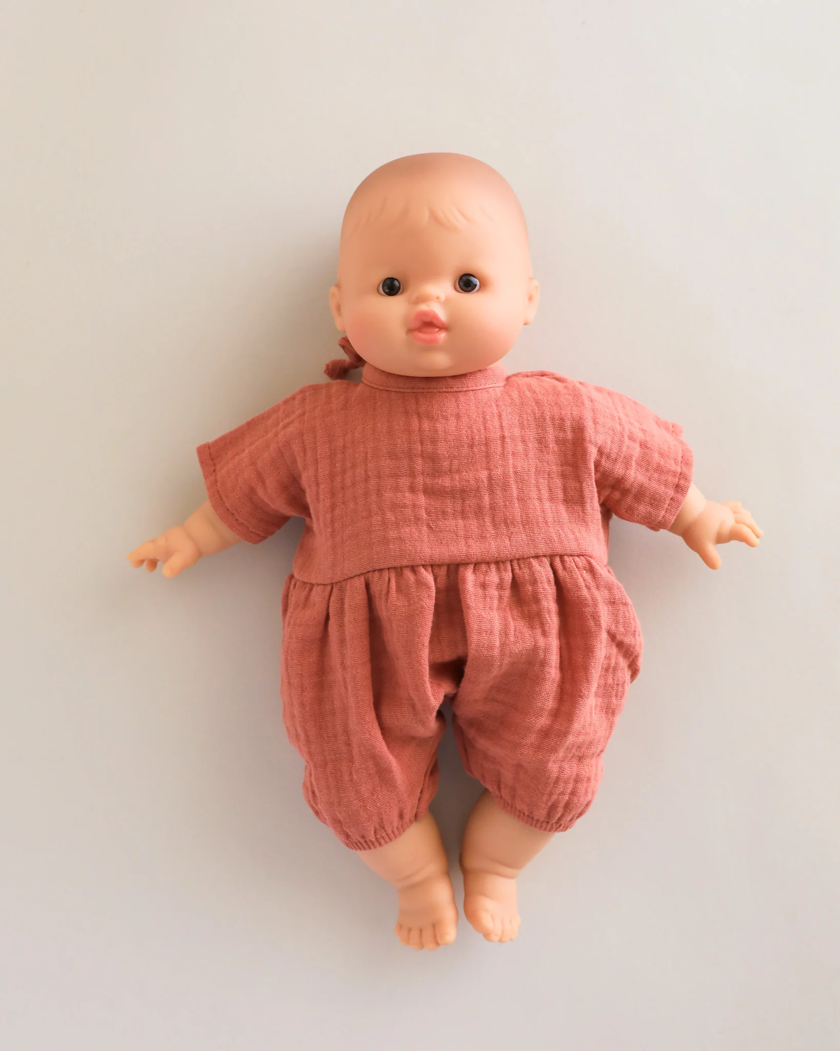 Minikane Doll Clothes | Doll Muslin Romper - Marsala - Image 2