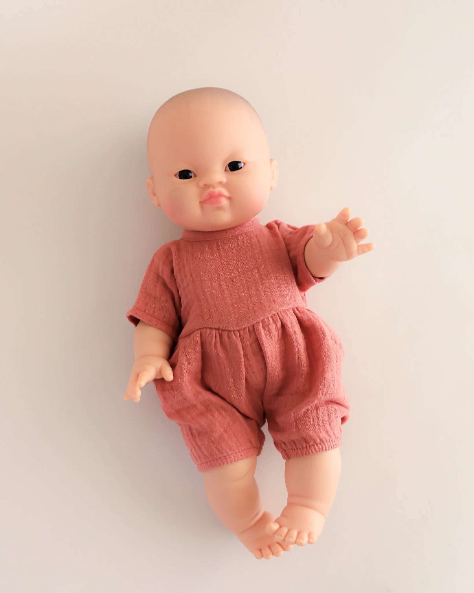 Minikane Doll Clothes | Doll Muslin Romper - Marsala - Image 3