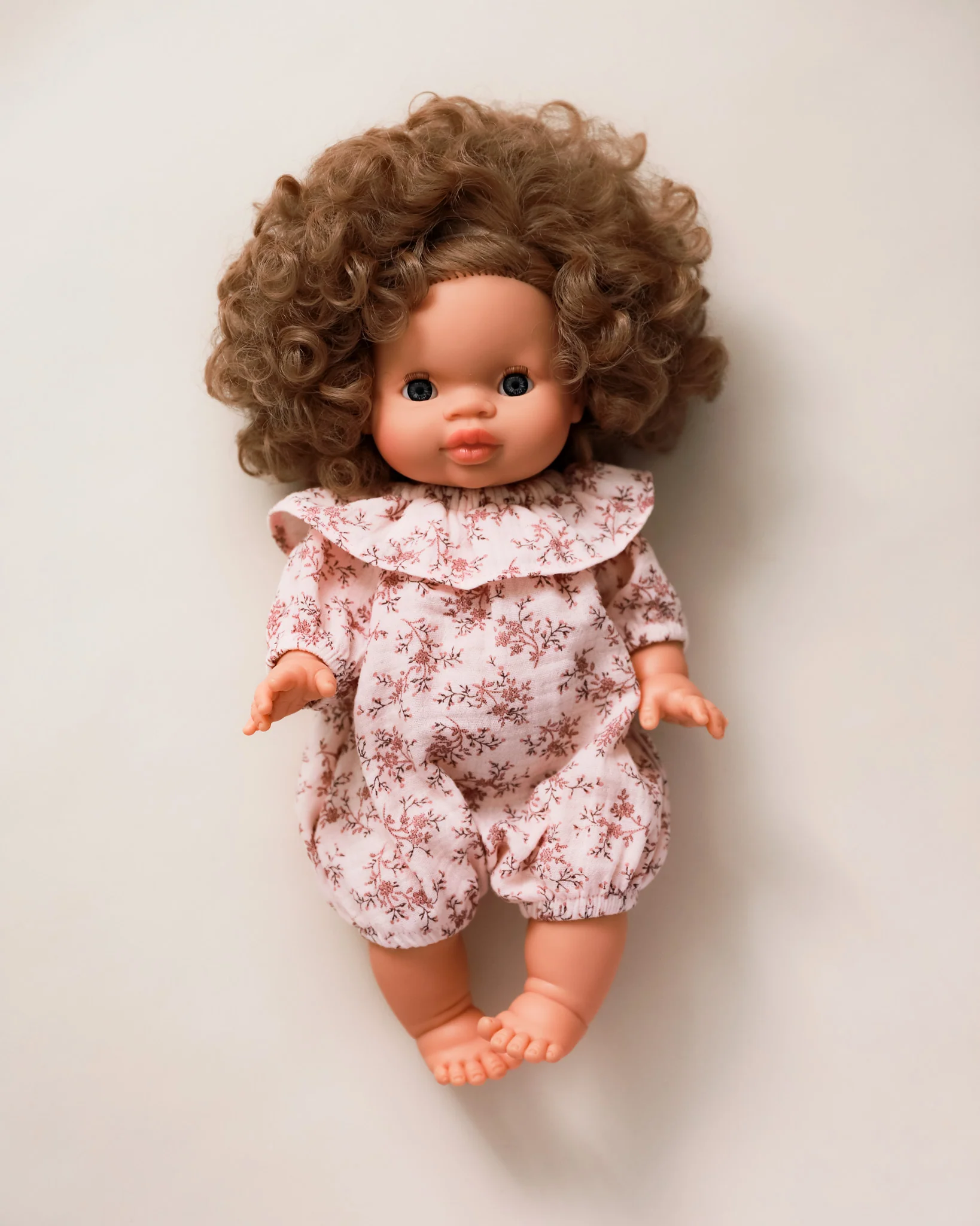 Minikane Doll Clothes | Doll Muslin Romper - Pink Floral - Image 2