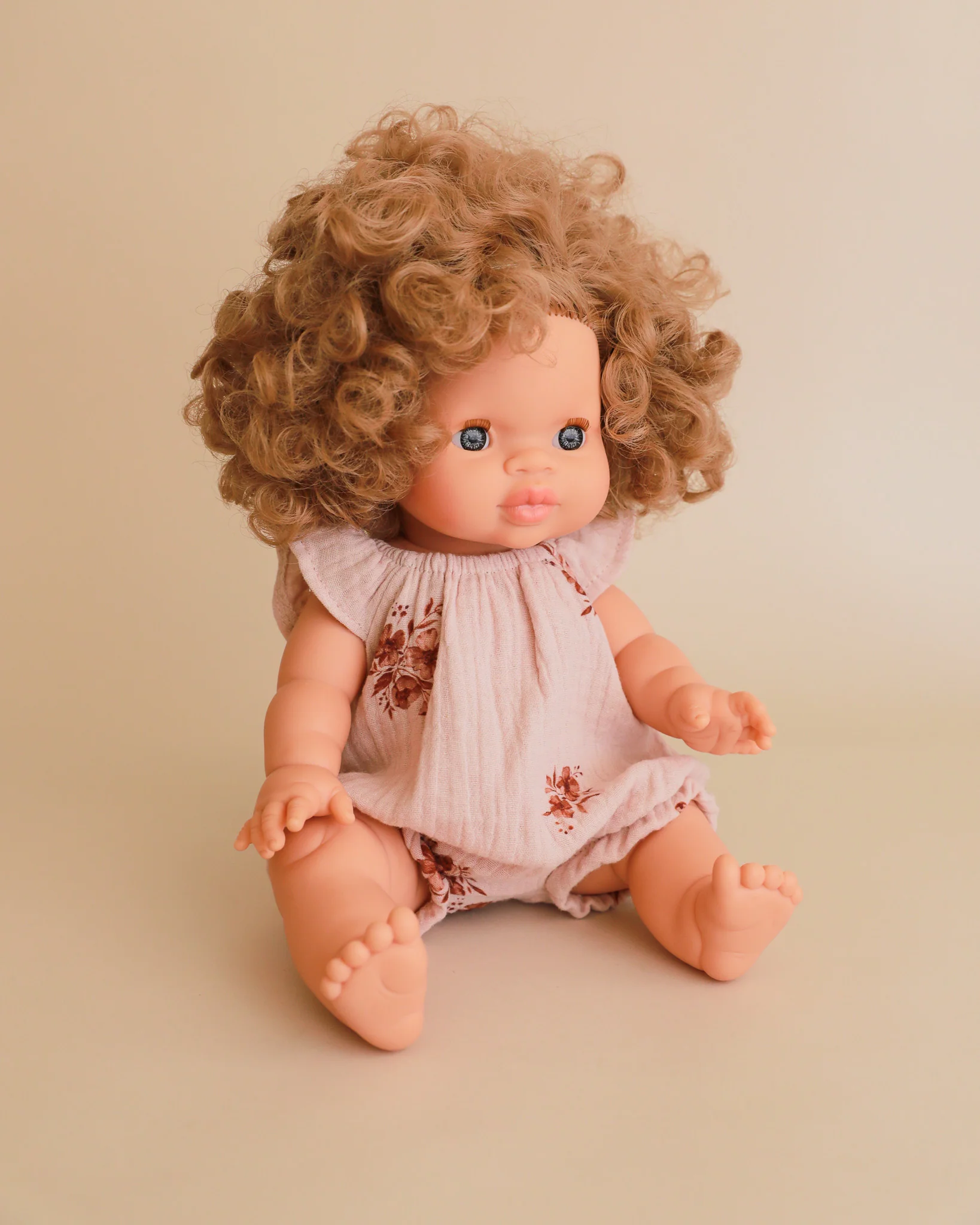 Minikane Doll Clothes | Doll Muslin Romper - Retro Flowers - Image 3