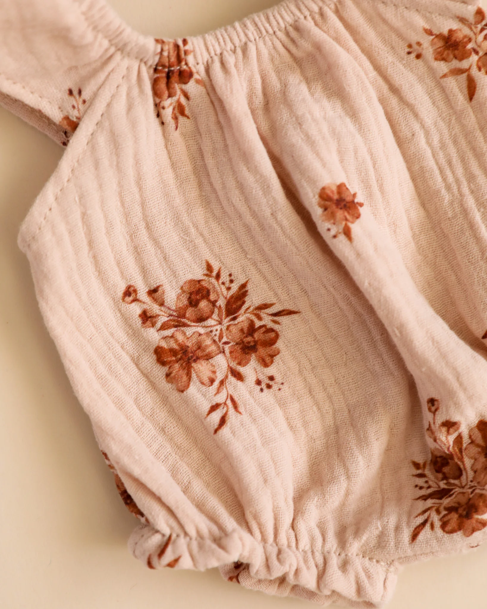 Minikane Doll Clothes | Doll Muslin Romper - Retro Flowers - Image 4