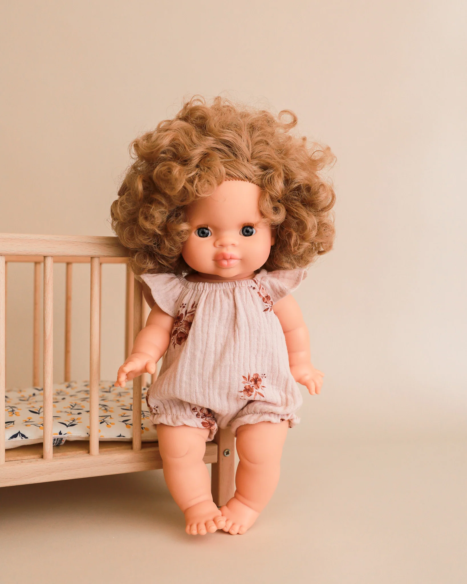 Minikane Doll Clothes | Doll Muslin Romper - Retro Flowers - Image 5