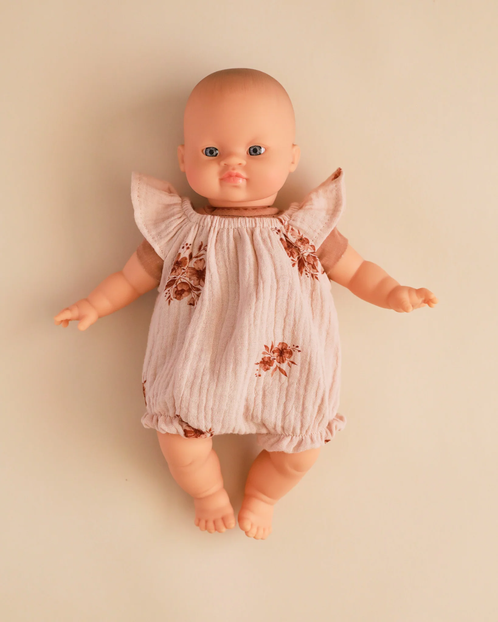 Minikane Doll Clothes | Doll Muslin Romper - Retro Flowers - Image 7