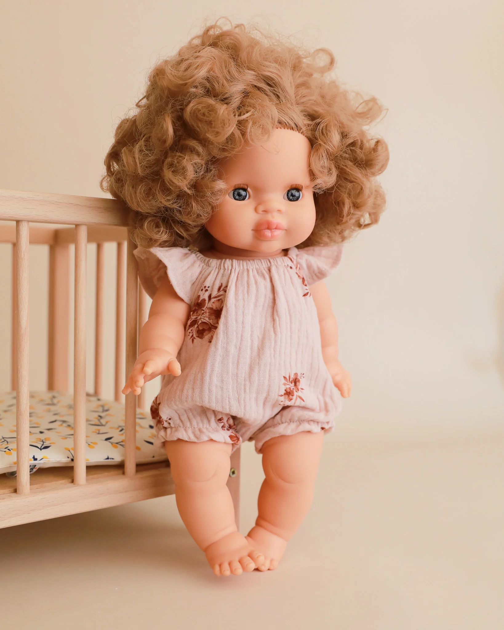 Minikane Doll Clothes | Doll Muslin Romper - Retro Flowers - Image 8