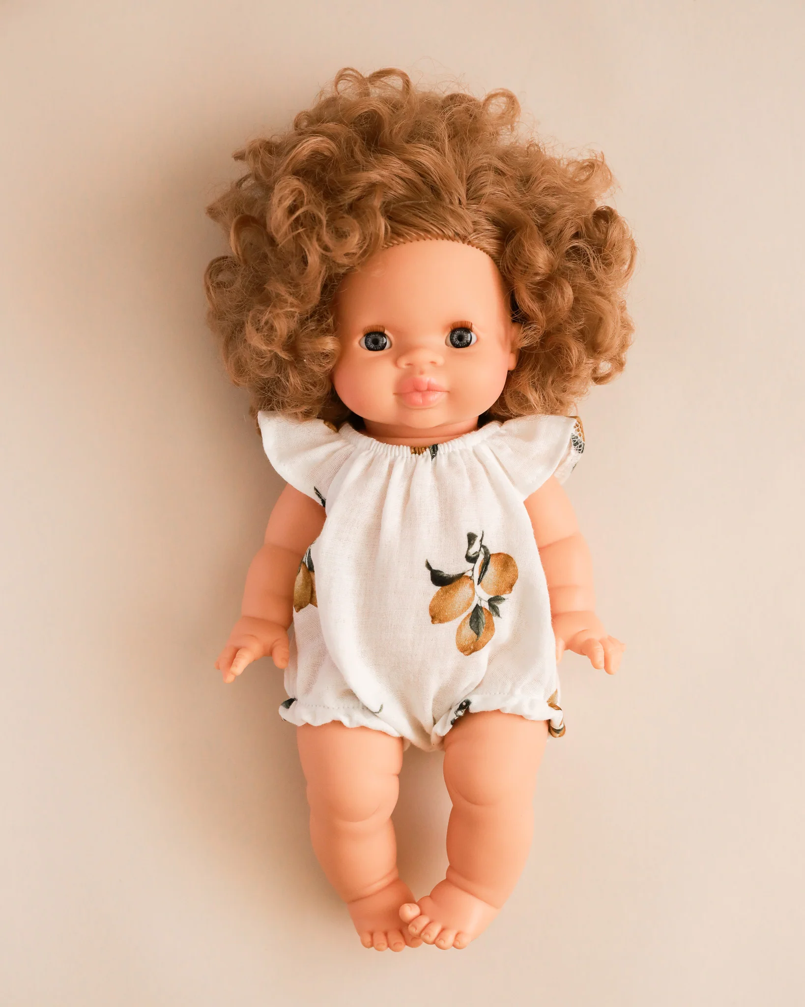 Minikane Doll Clothes | Doll Muslin Romper - Retro Lemons - Image 2