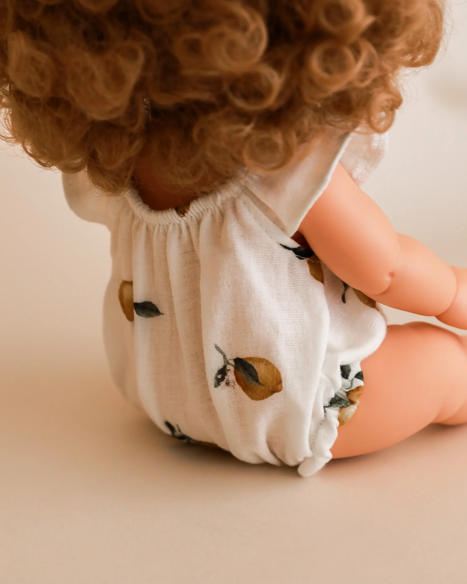 Minikane Doll Clothes | Doll Muslin Romper - Retro Lemons - Image 4