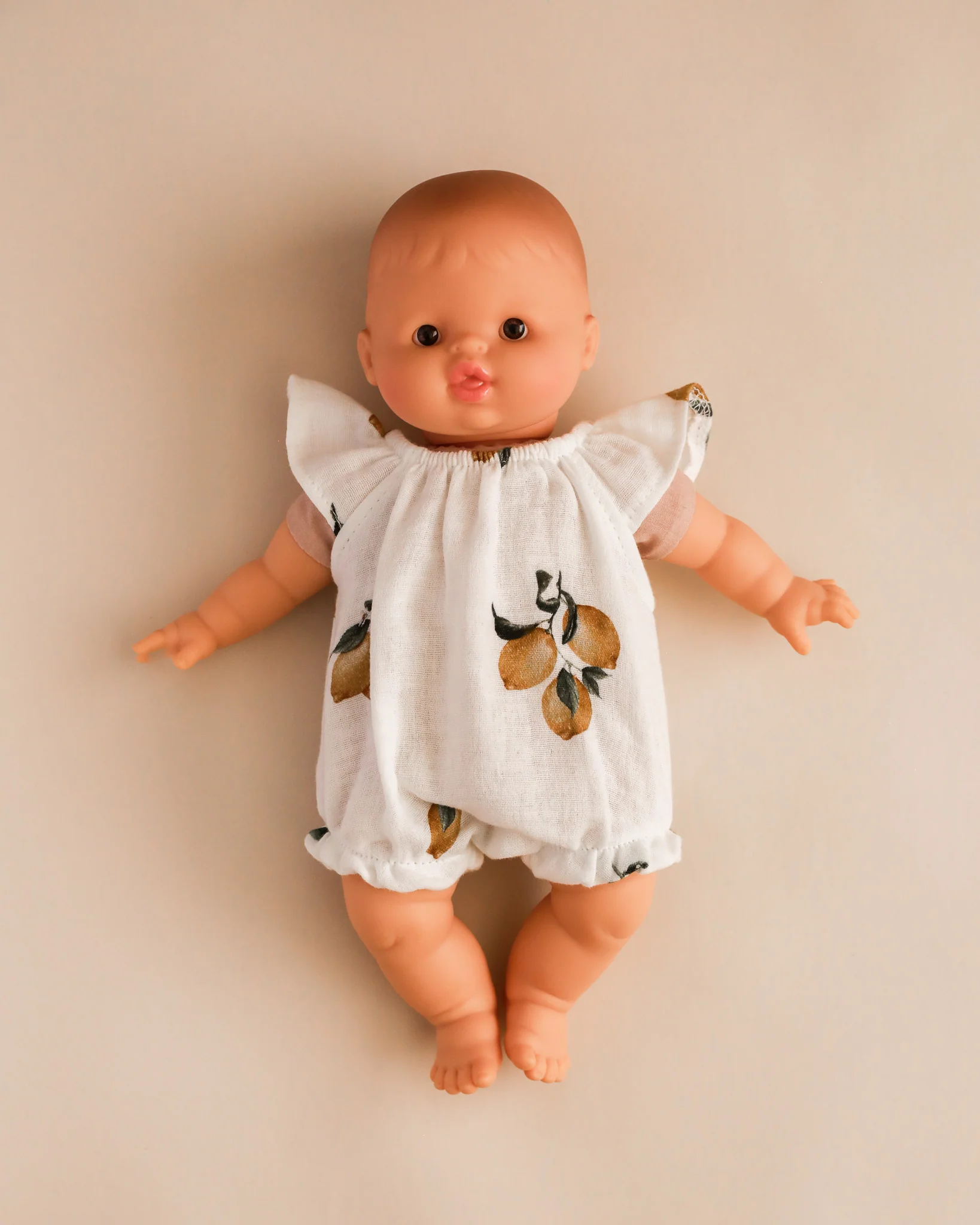 Minikane Doll Clothes | Doll Muslin Romper - Retro Lemons - Image 6