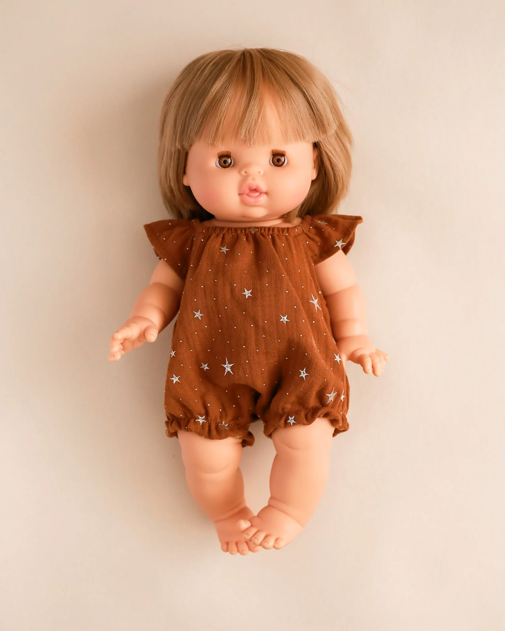 Minikane Doll Clothes | Doll Muslin Romper - Toffee Stars - Image 2