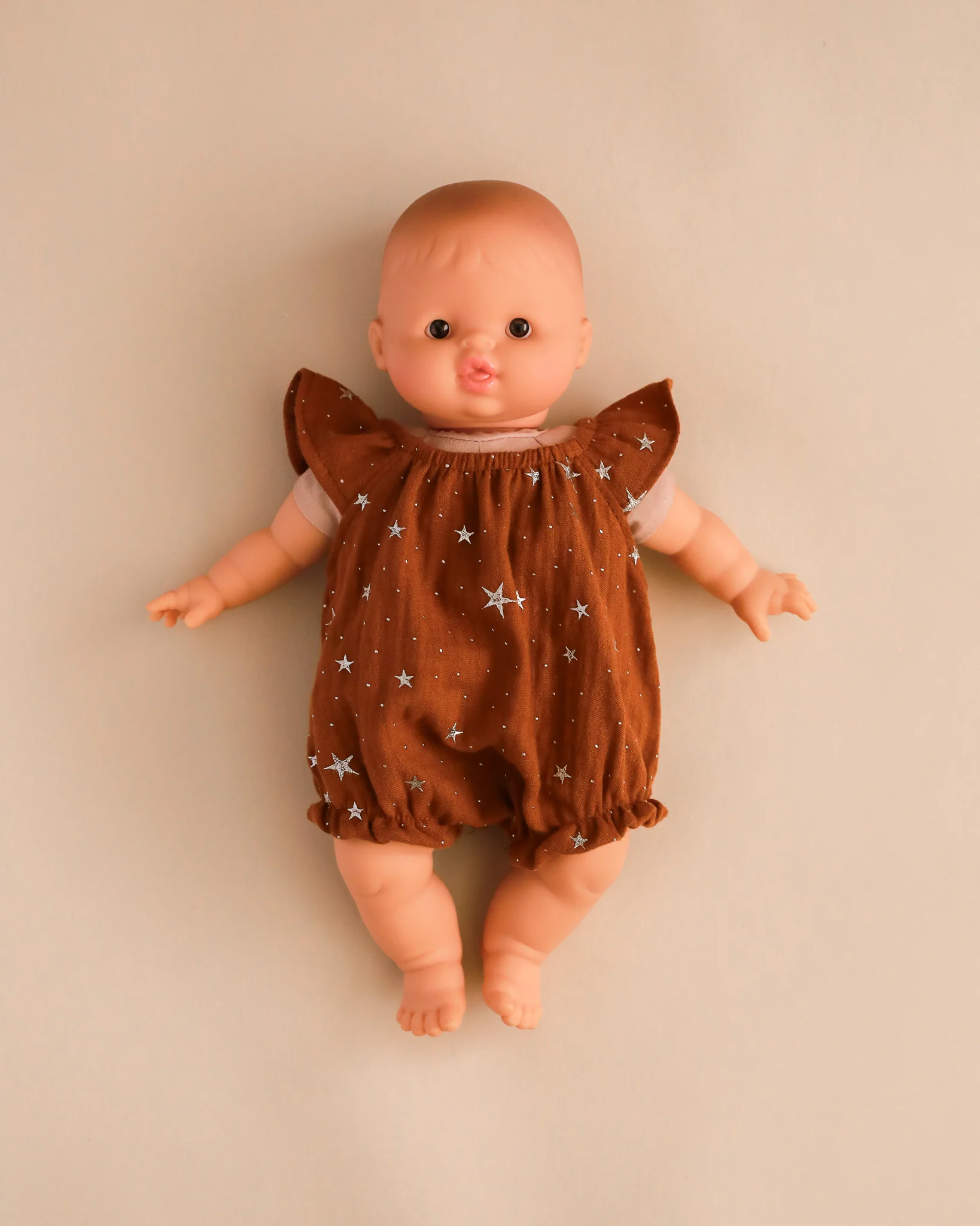 Minikane Doll Clothes | Doll Muslin Romper - Toffee Stars - Image 7