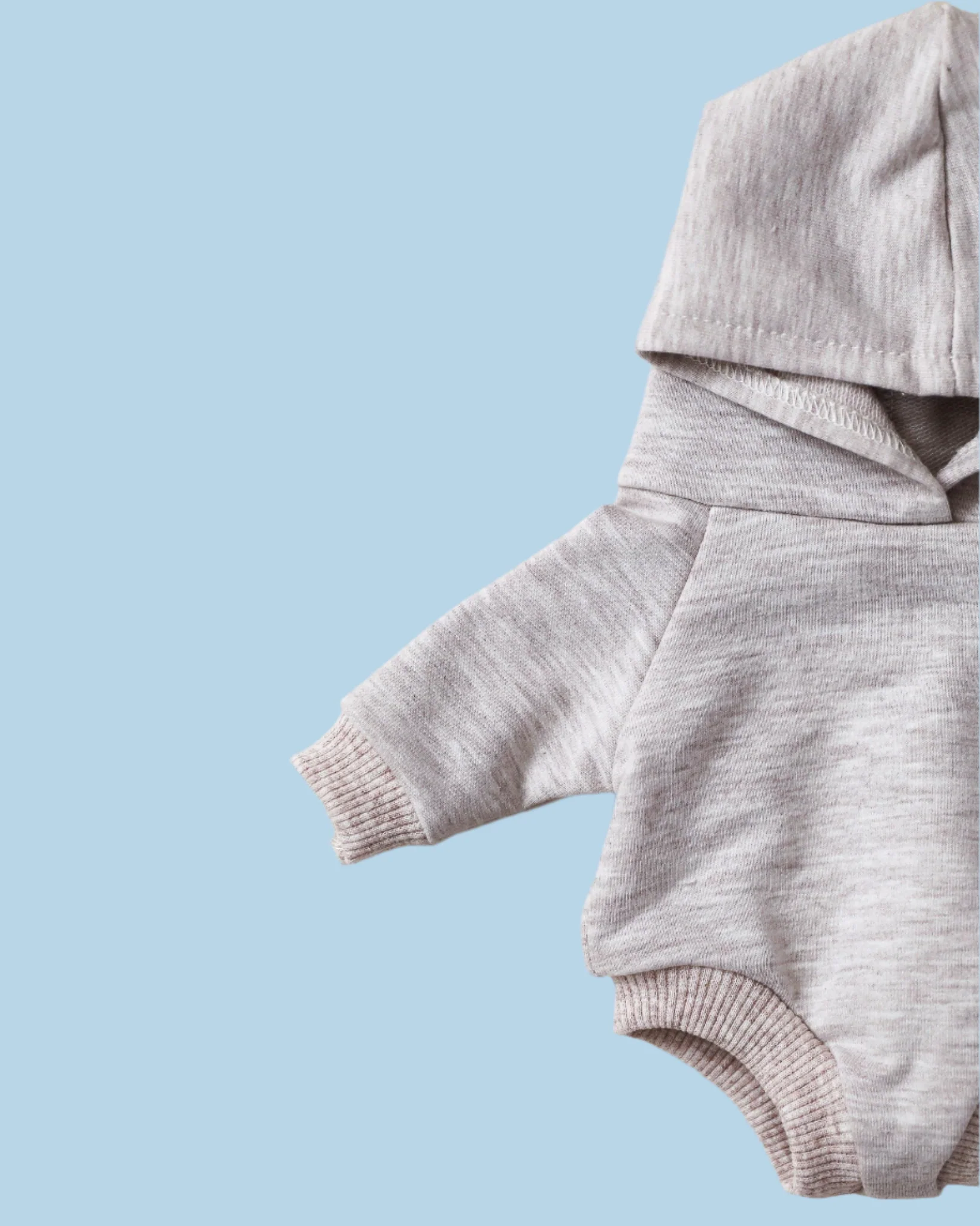 Minikane Doll Clothes | Doll Sweatshirt Jumpsuit w/ Hoodie - Grey - Image 3