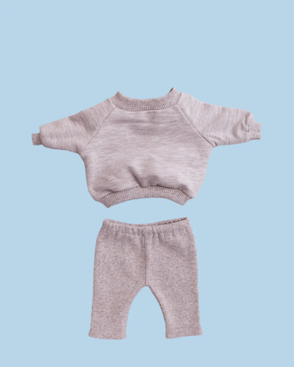 Minikane Doll Clothes | Doll Sweatshirt Set - Beige (11" & 13" dolls) - Image 3