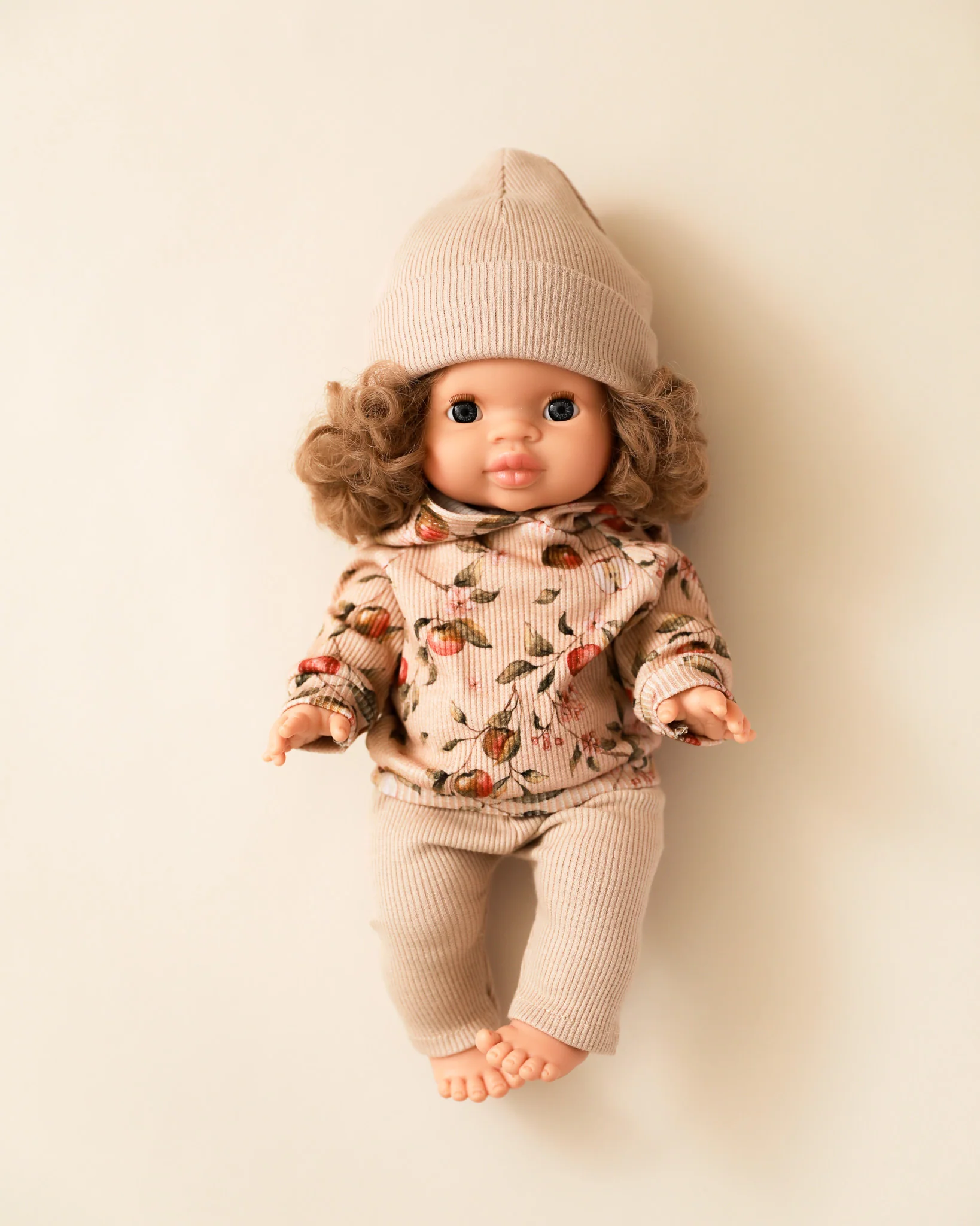 Minikane Doll Clothes | Doll Sweatshirt Set w/ Beanie - Apples - Image 2