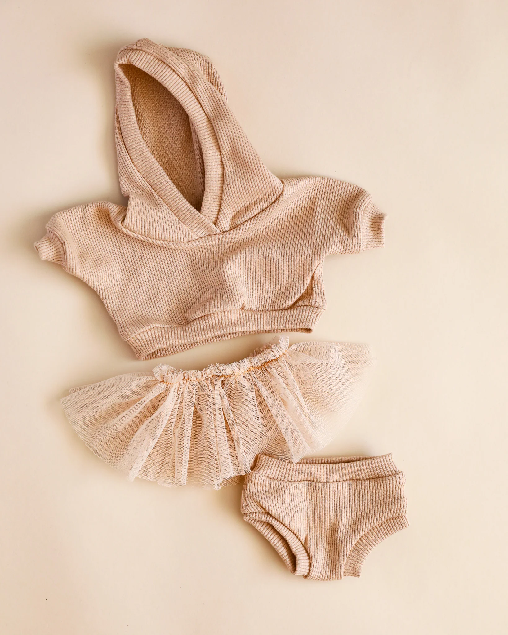 Minikane Doll Clothes | Doll Sweatshirt Tutu Set - Beige - Image 4