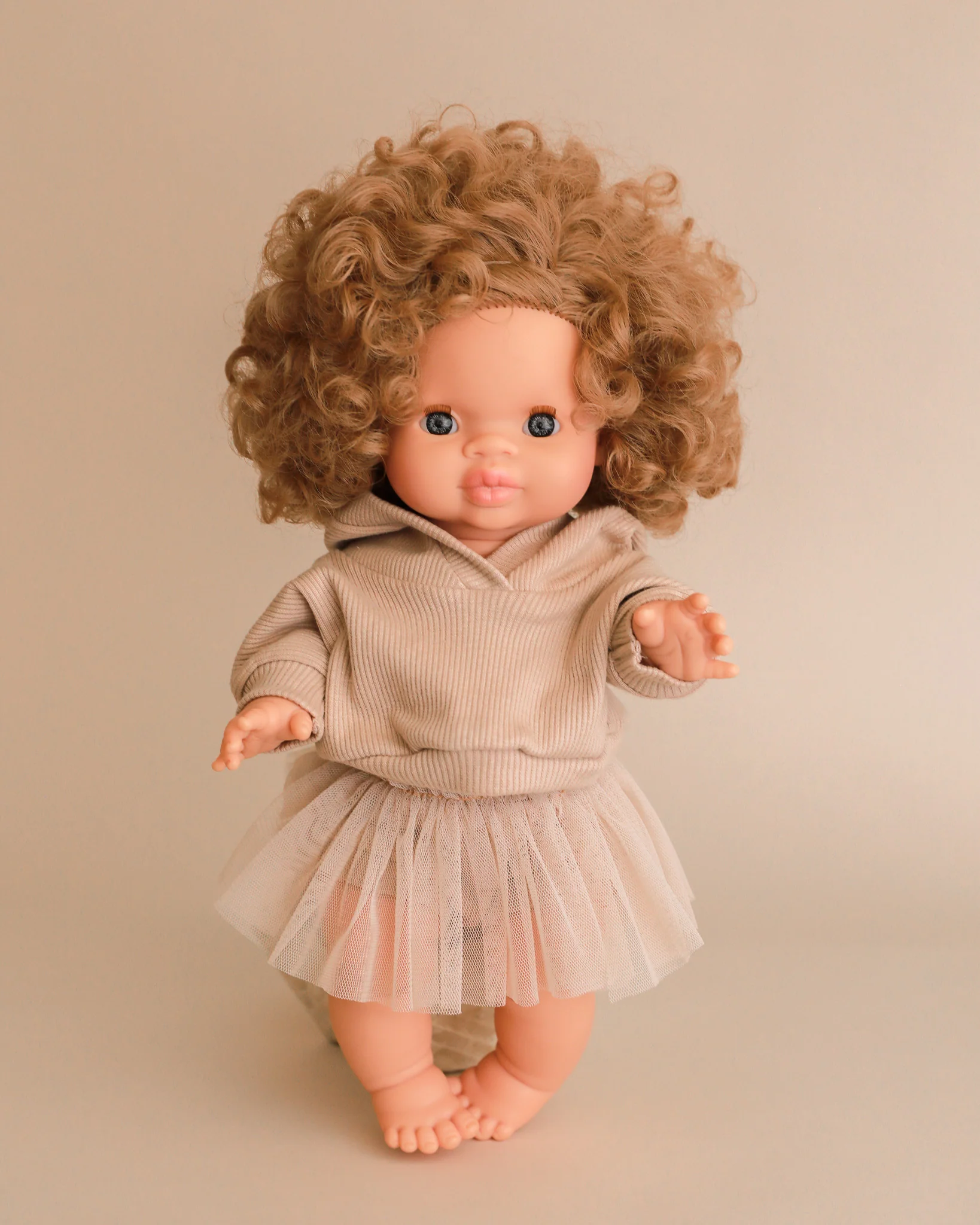 Minikane Doll Clothes | Doll Sweatshirt Tutu Set - Beige - Image 5