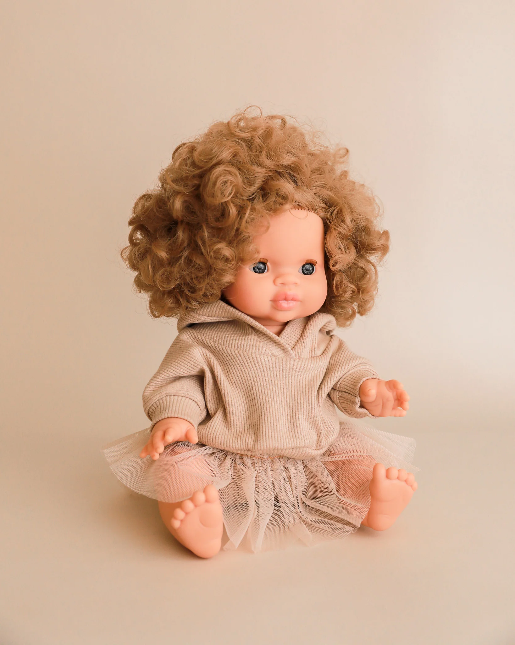 Minikane Doll Clothes | Doll Sweatshirt Tutu Set - Beige - Image 6