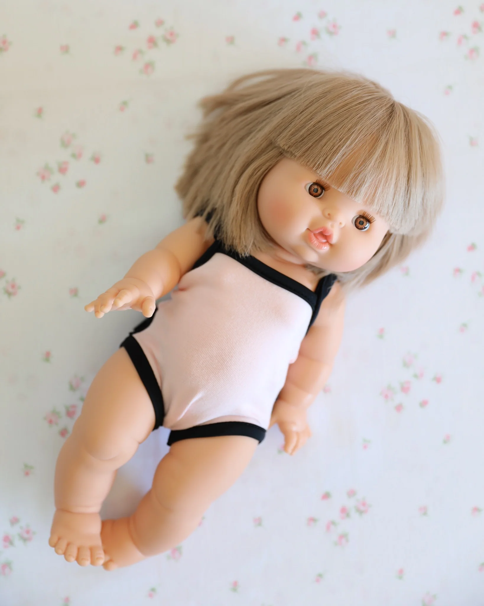 Minikane Doll Clothes | Doll Swimsuit (Pastel Pink) - Image 2