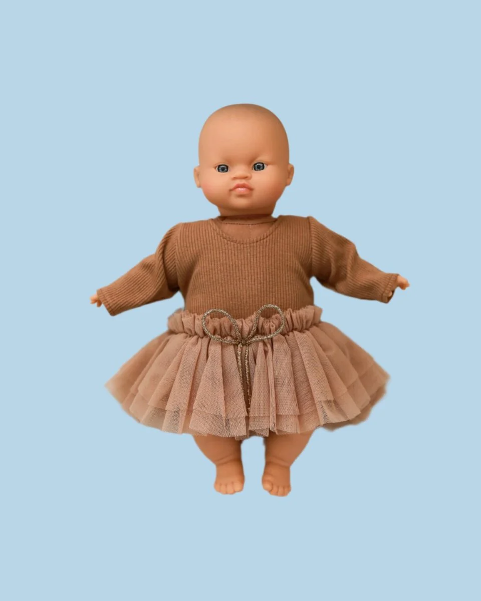 Minikane Doll Clothes | Doll Tutu Bodysuit - Cinnamon (11" & 13" dolls) - Image 2