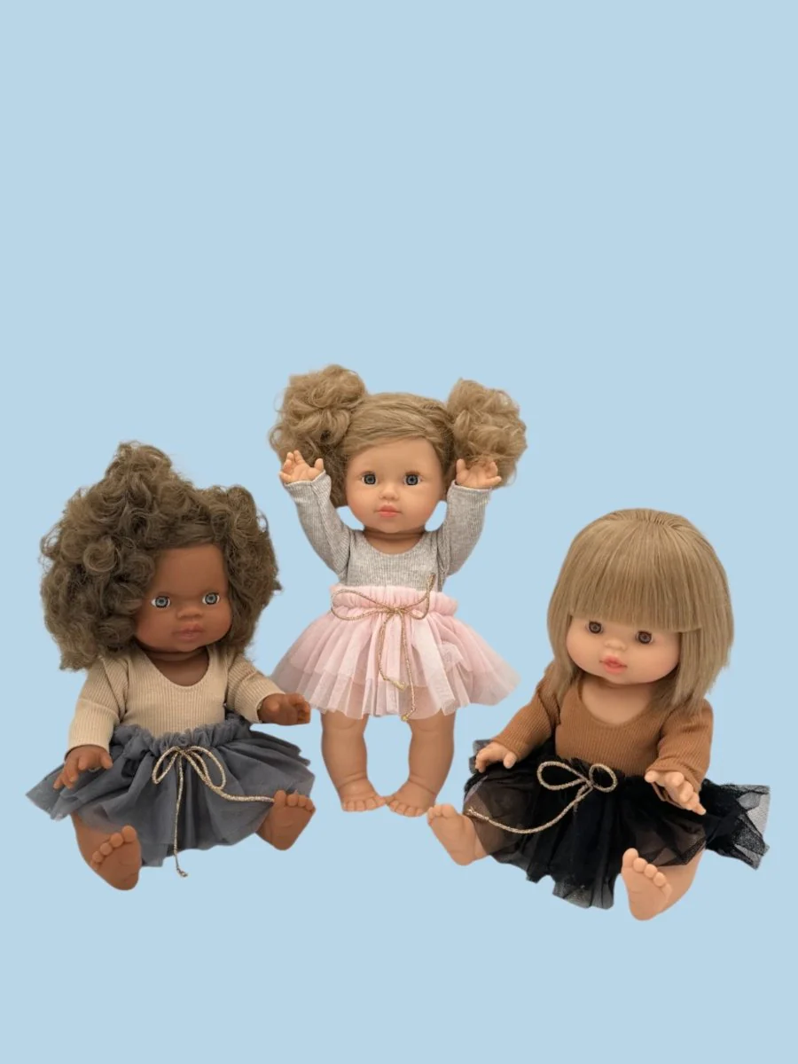 Minikane Doll Clothes | Doll Tutu Bodysuit - Espresso Noir (11" & 13" dolls) - Image 4