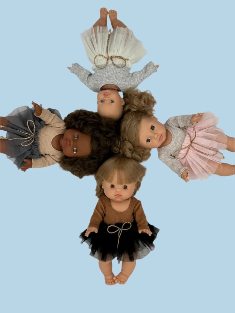 Minikane Doll Clothes | Doll Tutu Bodysuit - Espresso Noir (11" & 13" dolls) - Image 5