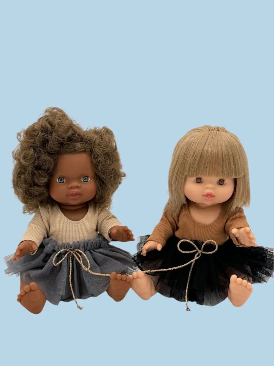 Minikane Doll Clothes | Doll Tutu Bodysuit - Espresso Noir (11" & 13" dolls) - Image 6