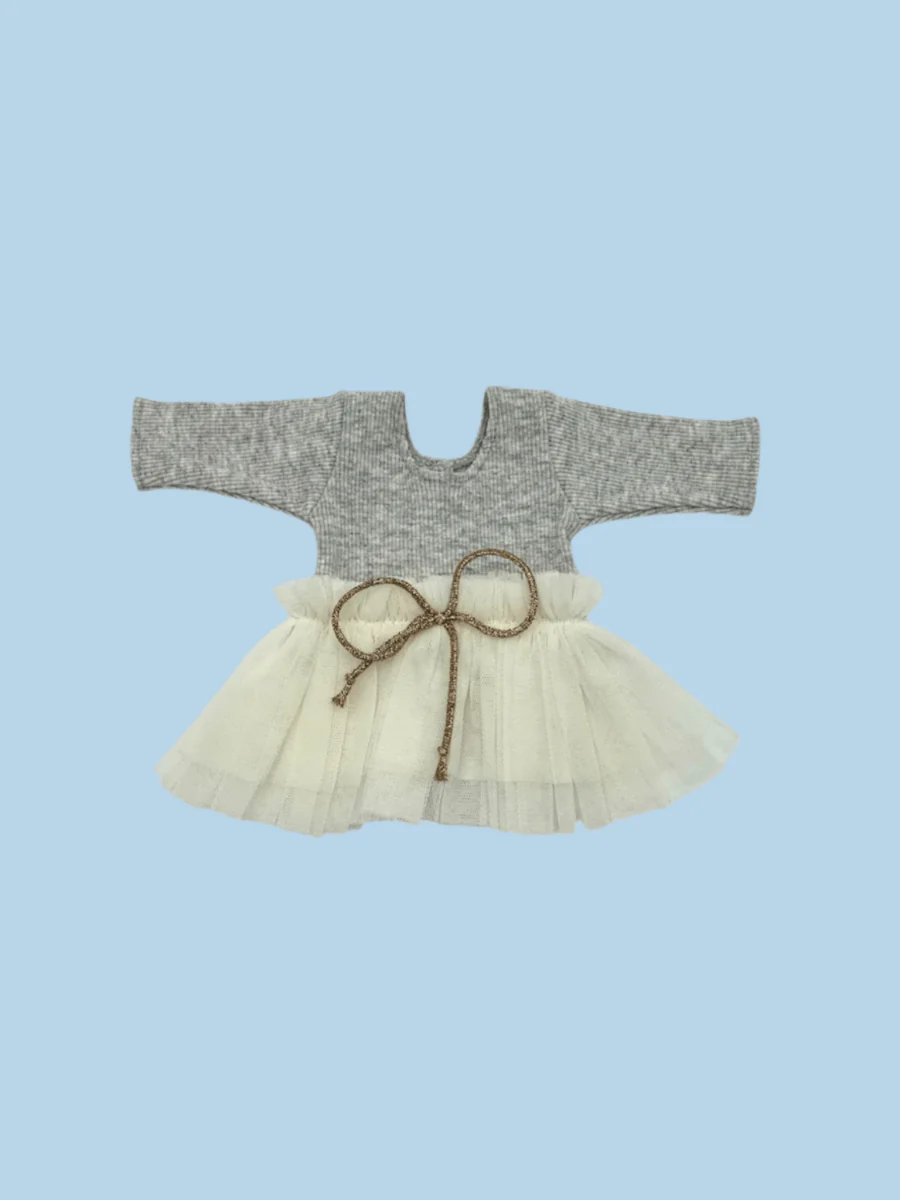 Minikane Doll Clothes | Doll Tutu Bodysuit - Silver Frost (11" & 13" dolls) - Image 2