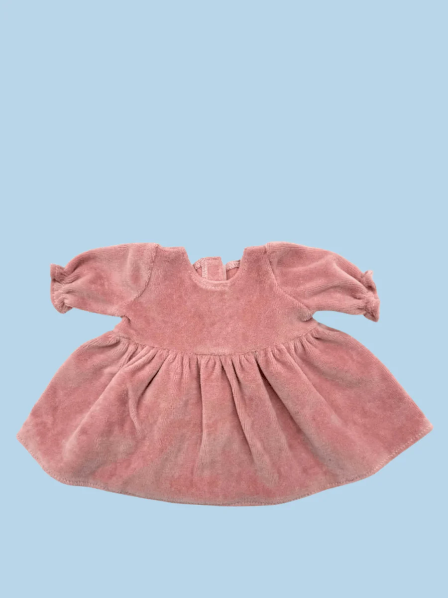 Minikane Doll Clothes | Doll Velvet Dress - Pink - Image 2