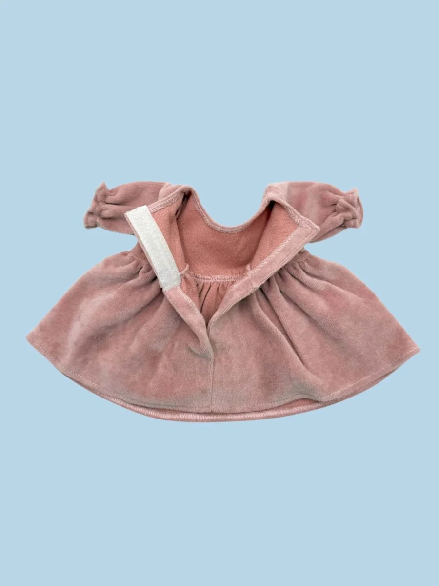 Minikane Doll Clothes | Doll Velvet Dress - Pink - Image 3