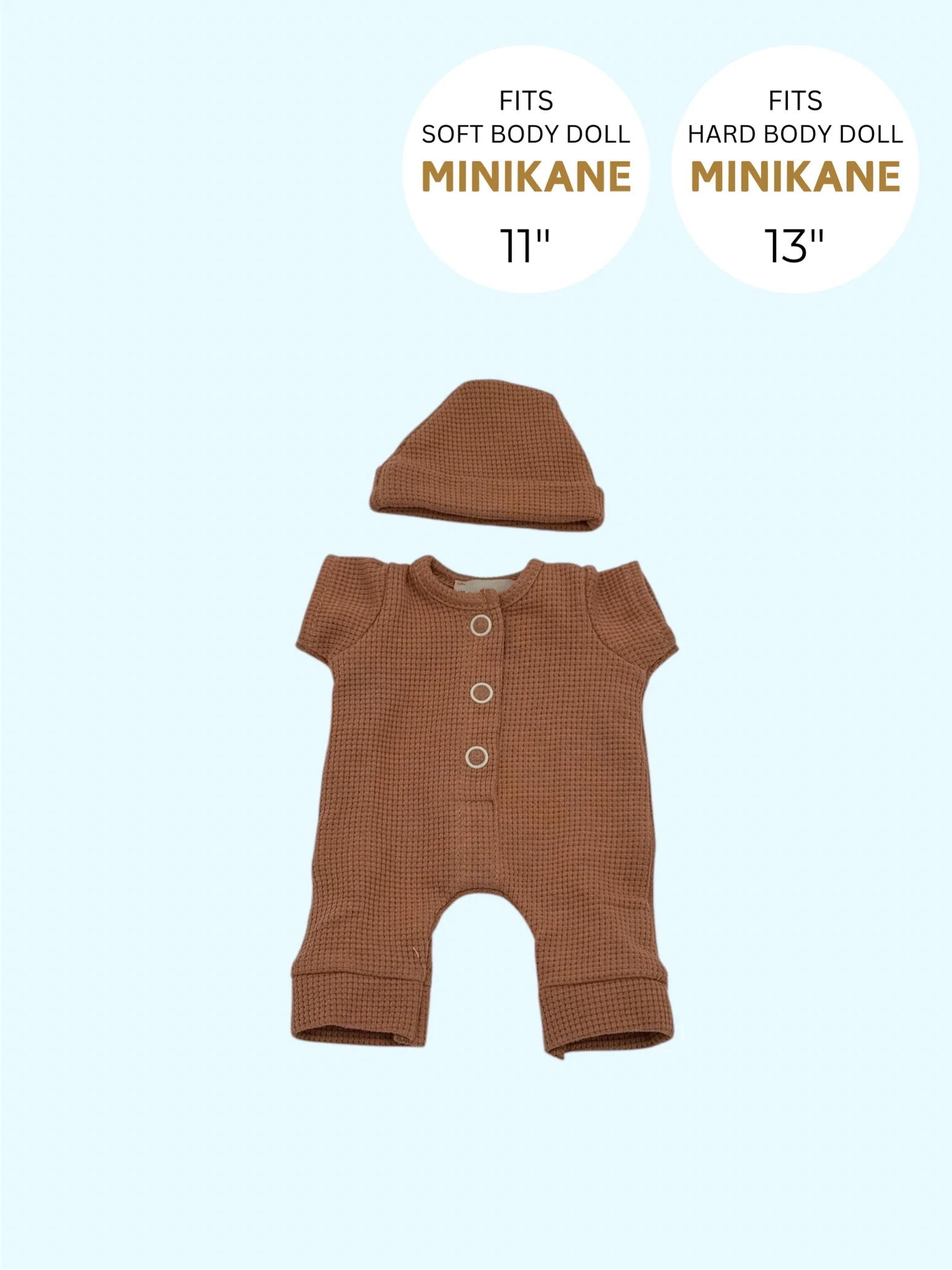 Minikane Doll Clothes | Honeycomb Jumpsuit - Brown Sugar - Image 2